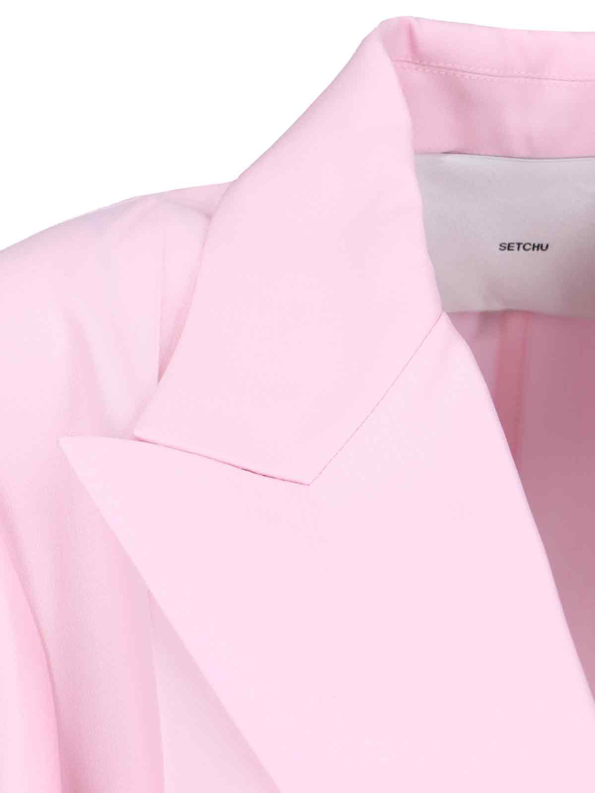 Shop Setchu Enrico Double-breasted Blazer In Pink