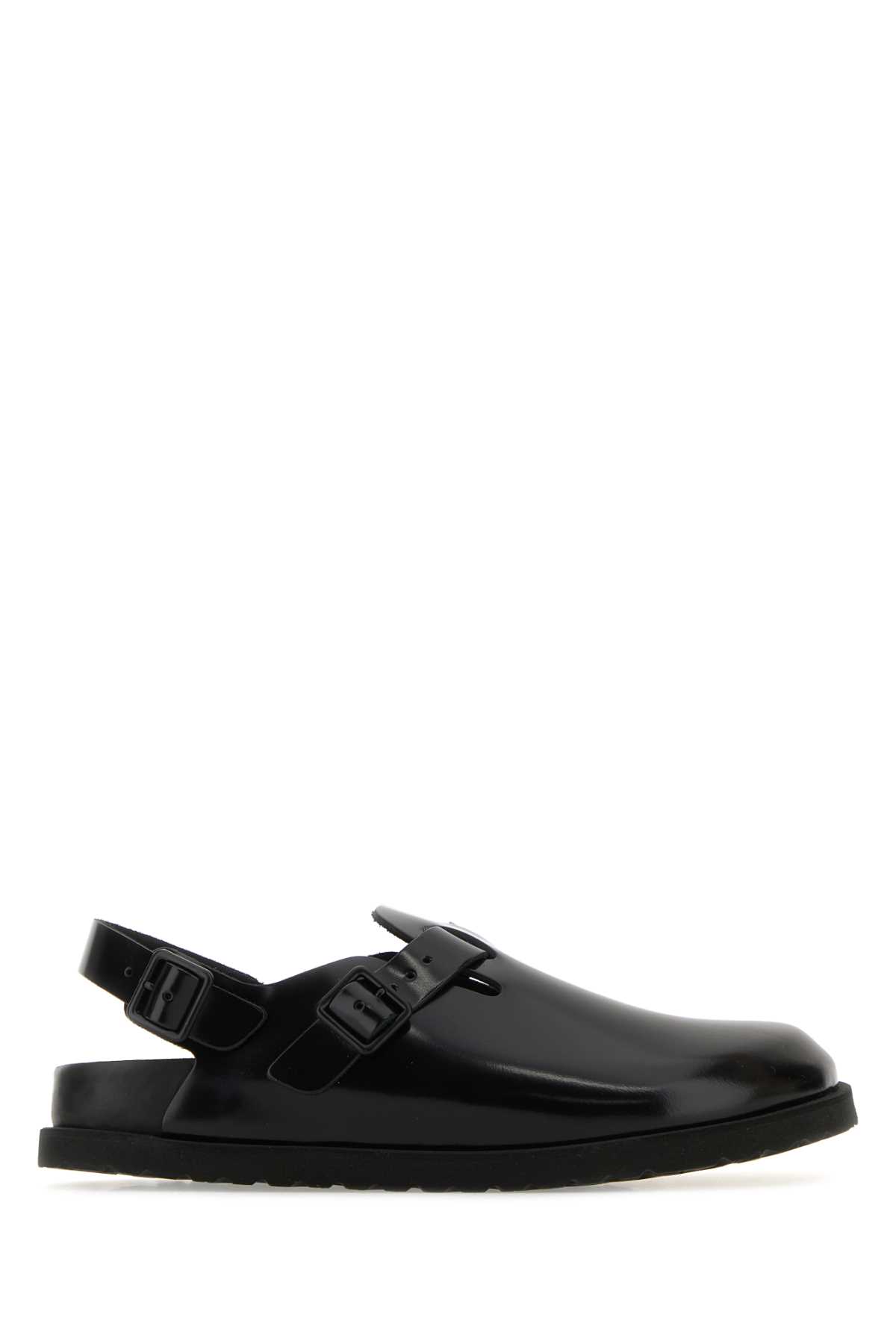Black Leather Tokio Slippers