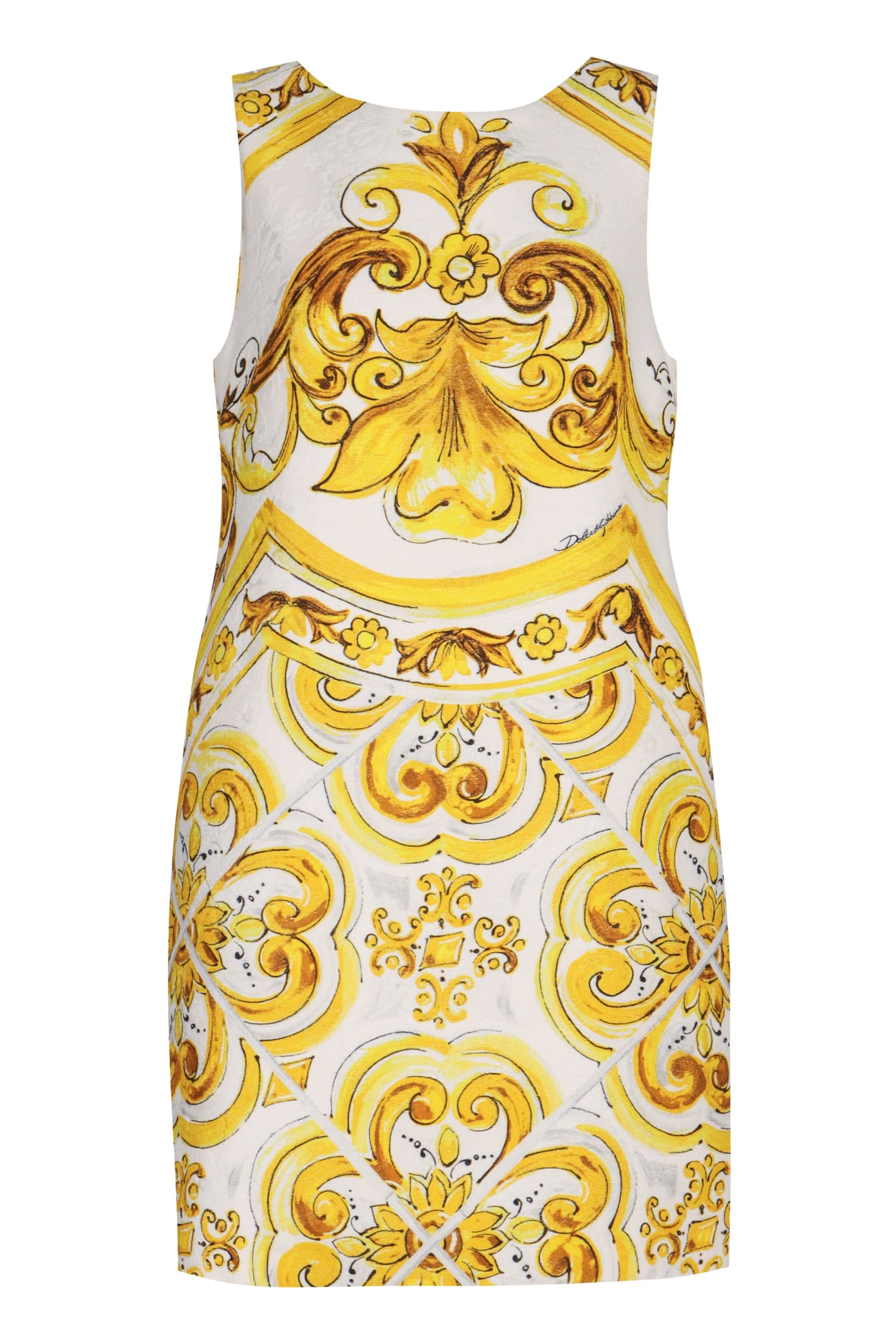 Shop Dolce & Gabbana Brocade Patterned Dress