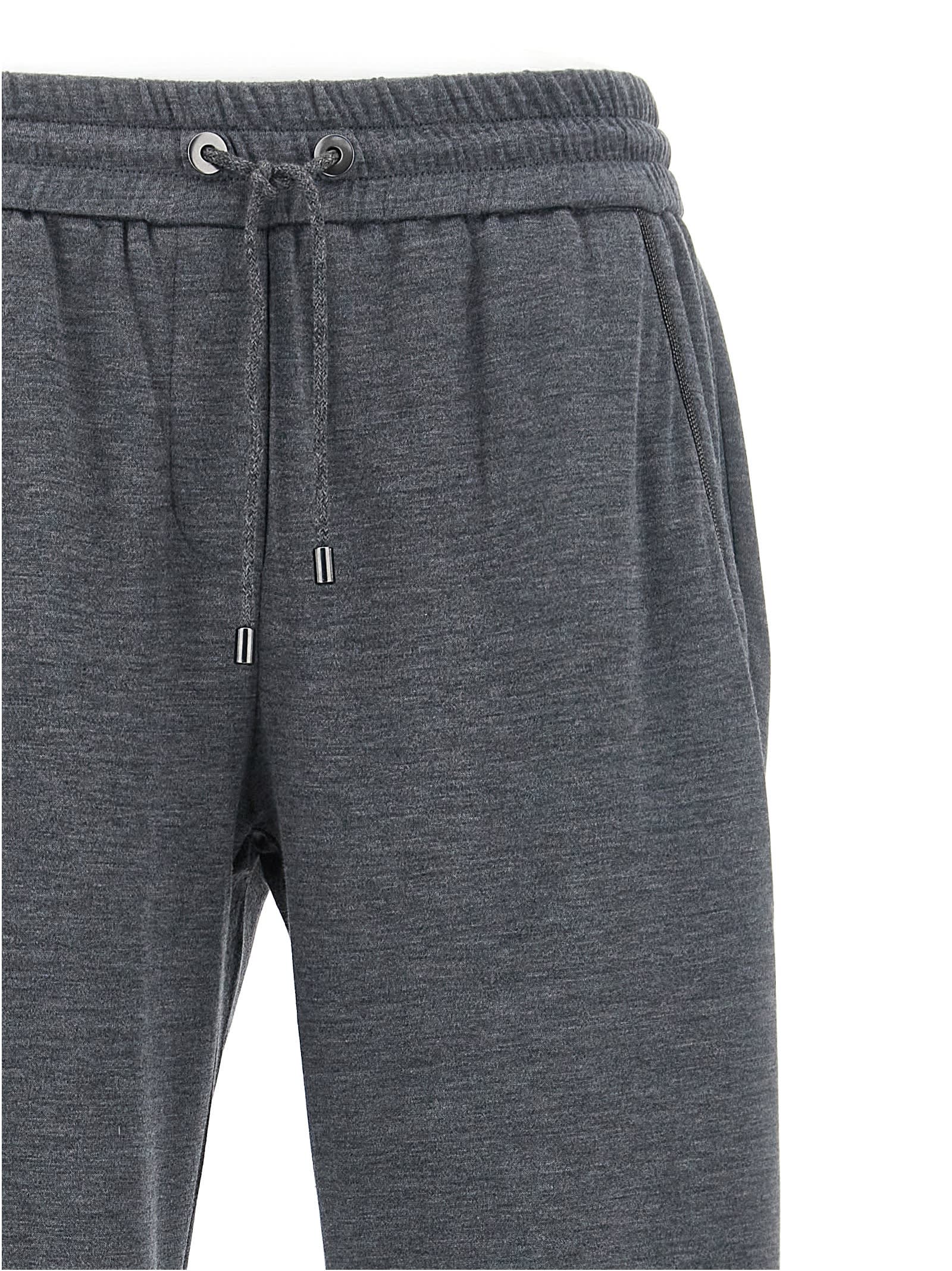 Shop Brunello Cucinelli Monile Joggers In Gray