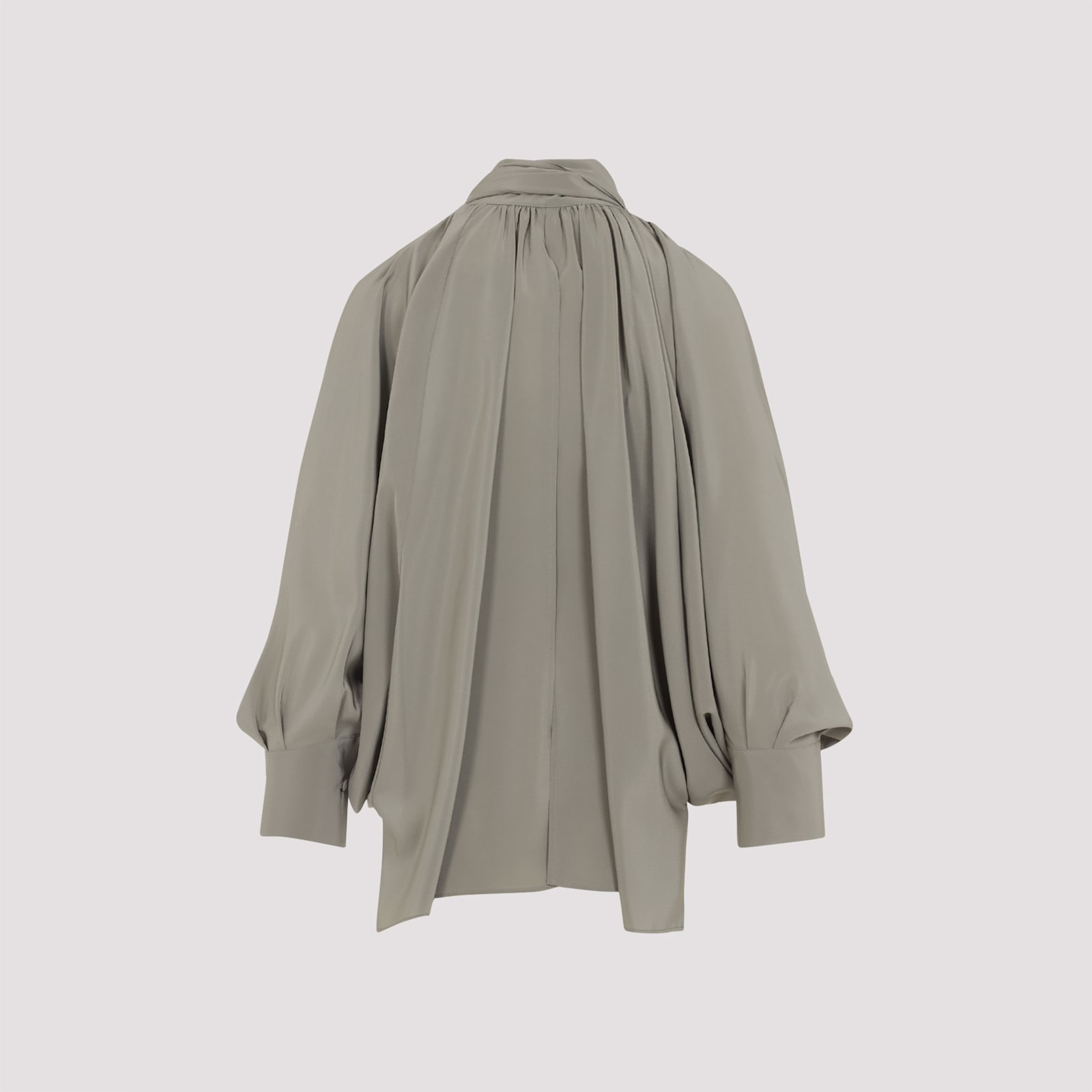 Max Mara Leonida Blouse Draped Design Long Sleeves In Green