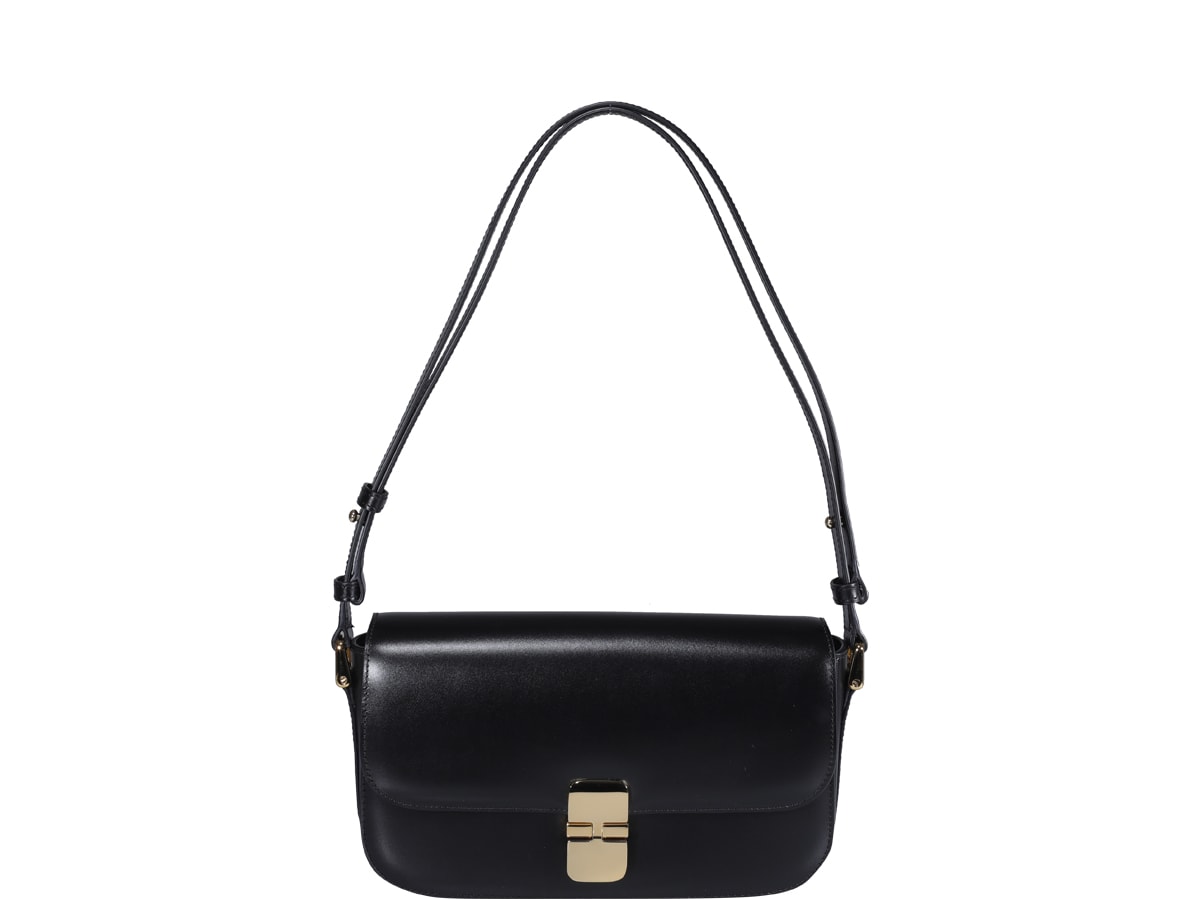 Shop Apc Grace Baguette Bag In Lzz Black