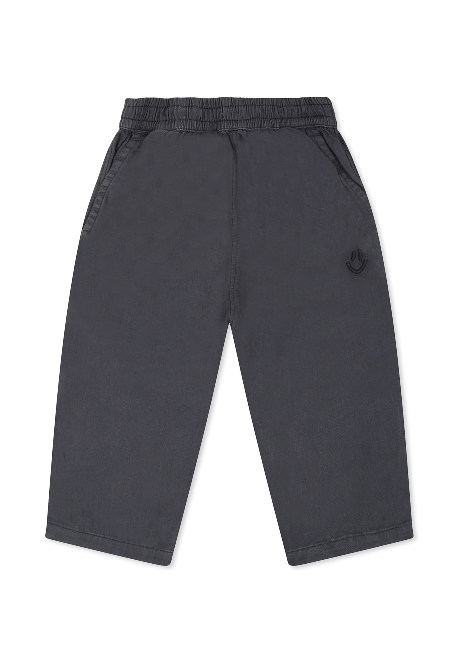Molo Grey Trousers For Babykids With Logo In Black
