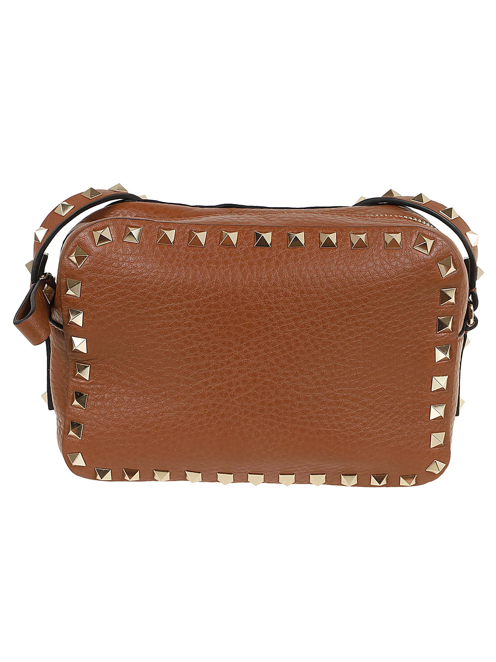 Shop Valentino Cross Body Bag Rockstud In Tobacco