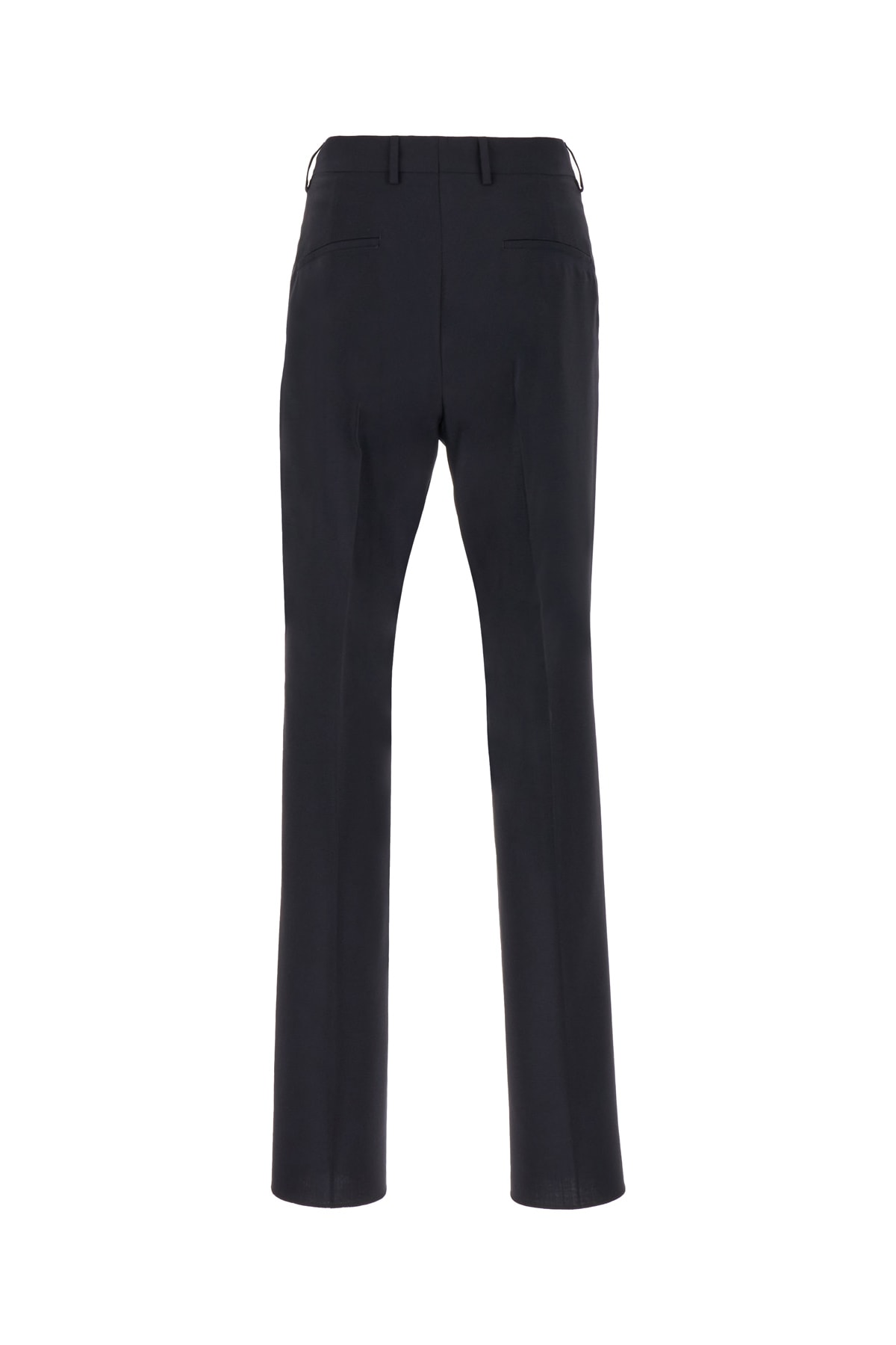 Shop Valentino Midnight Blue Wool Blend Pants In 598