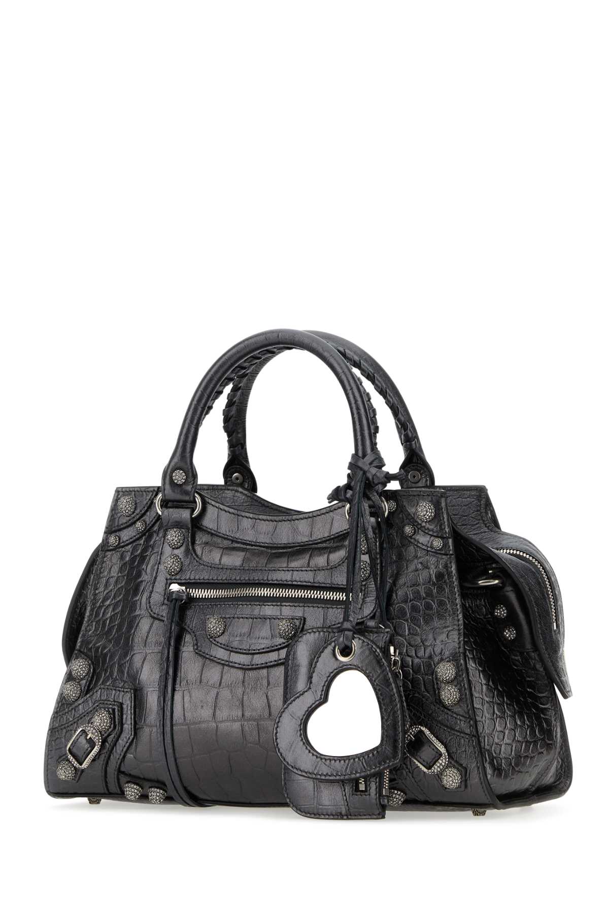 Shop Balenciaga Lead Leather Neo Cagole City S Handbag In 1015