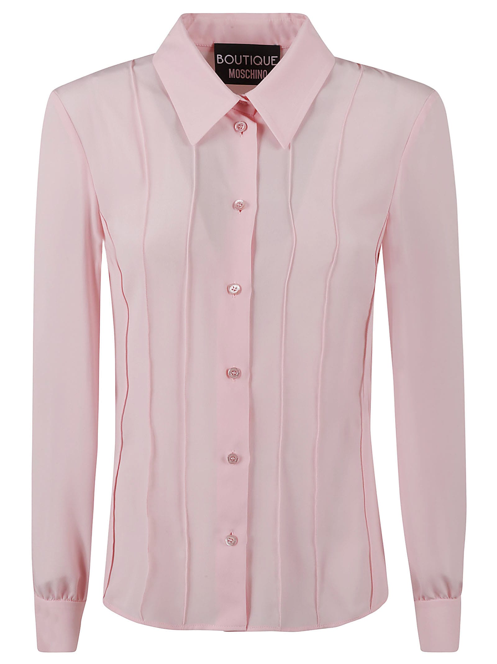 Shop Boutique Moschino Pleated Shirt In Pink
