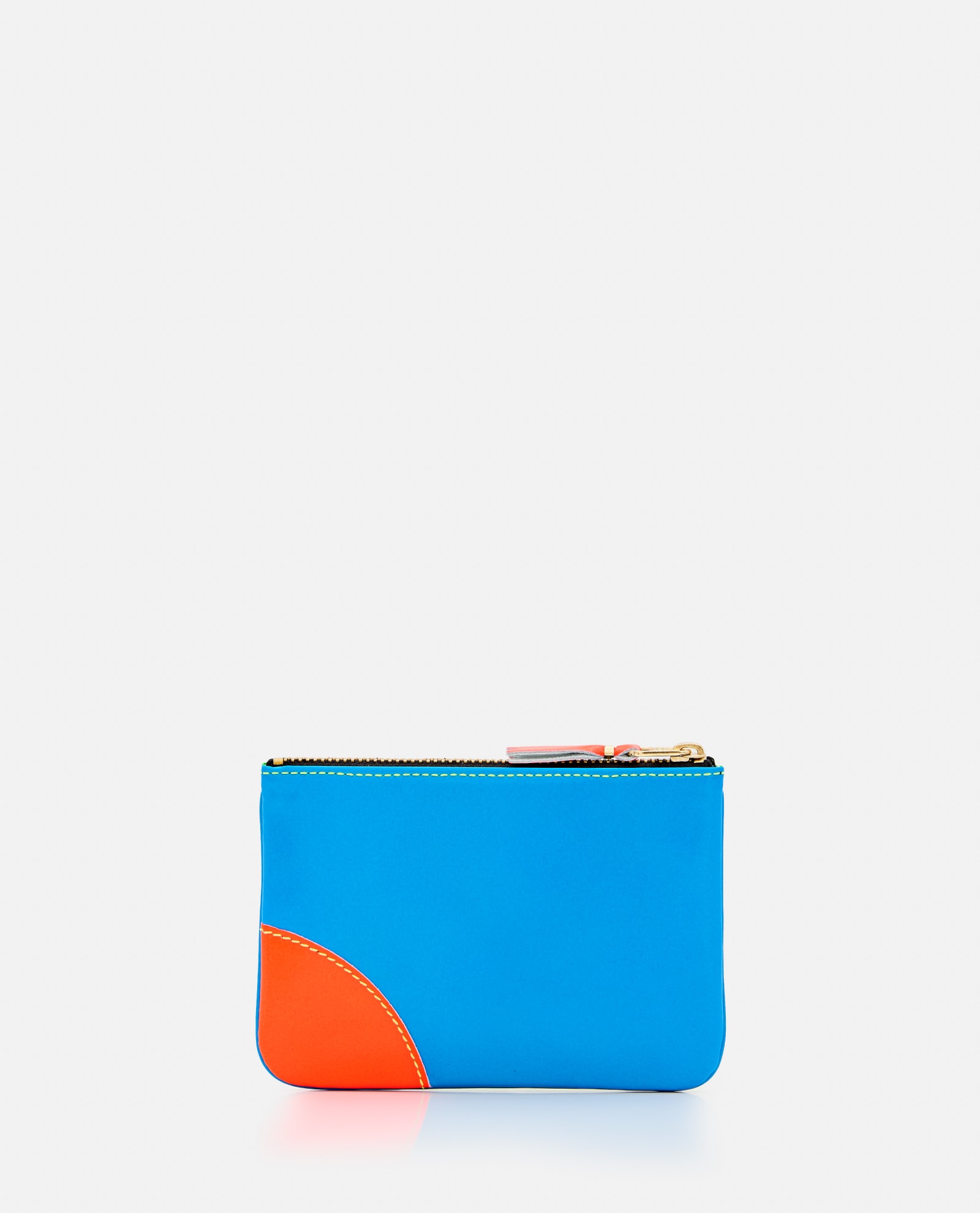 Shop Comme Des Garçons Play Super Fluo Leather Line Wallet In Blue