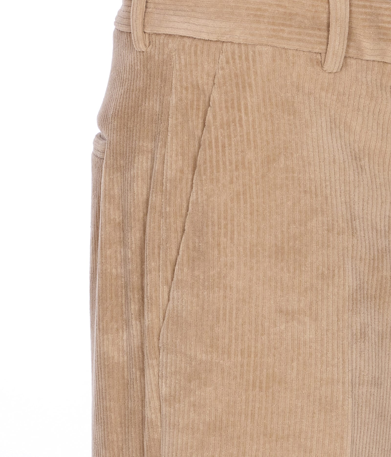 Circolo 1901 Corduroy Velvet Trousers Belt Loops In Brown