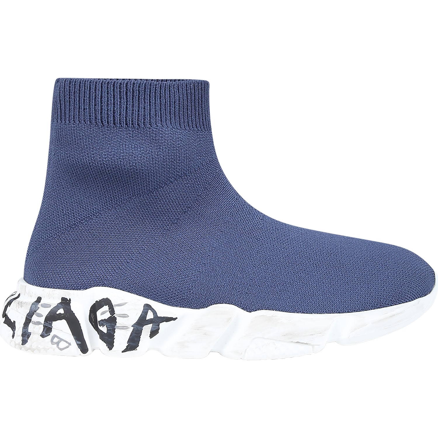 Balenciaga Blue Sneakers For Kids With Logo
