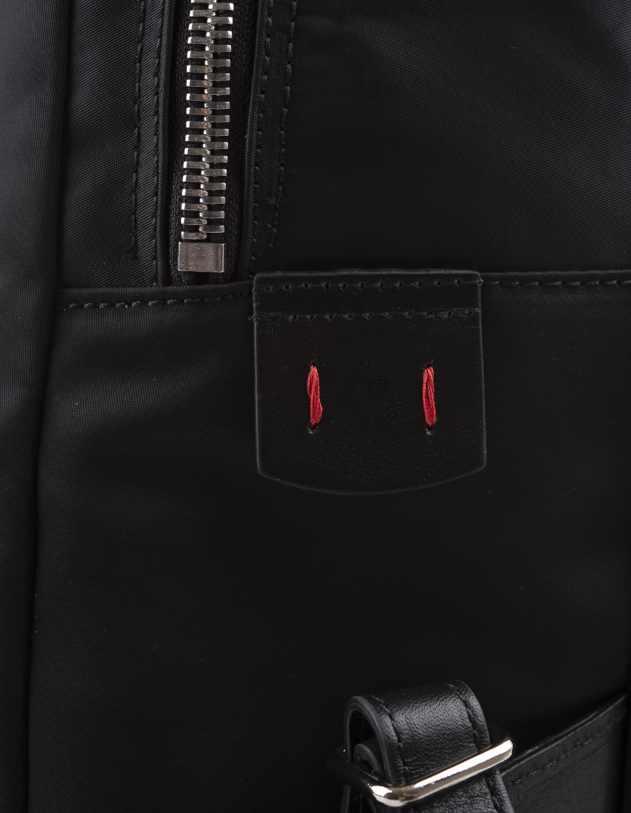Shop Kiton Black Nylon Backpack With Logo
