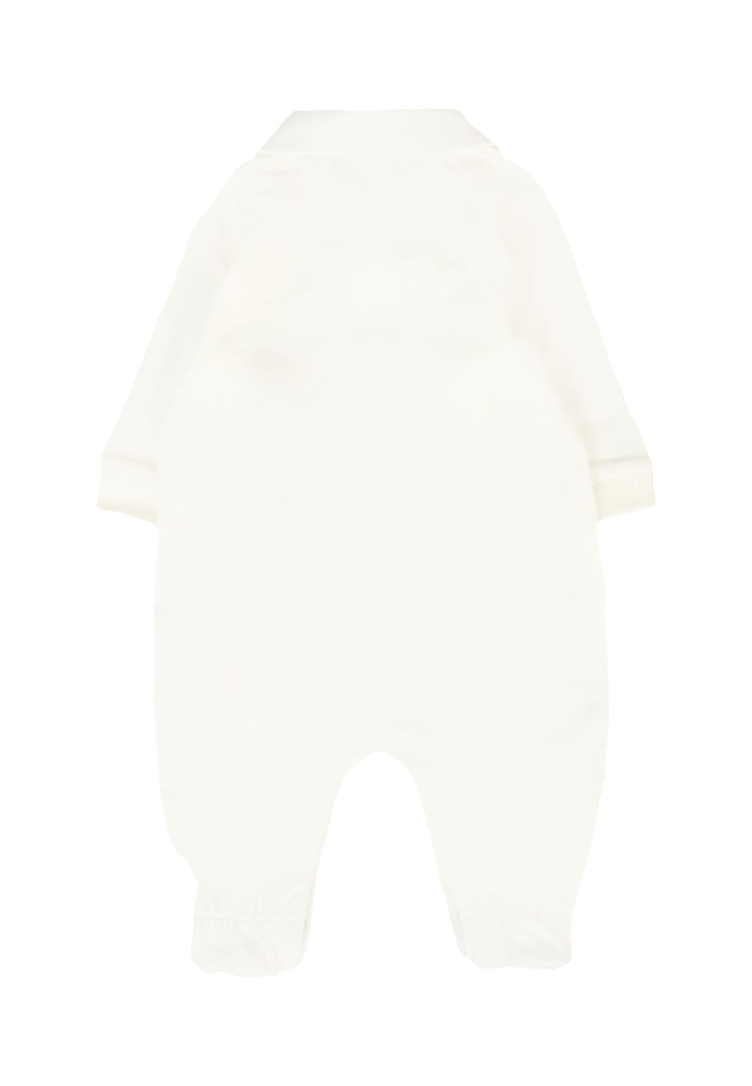 Moschino Ivory Babygrow For Babykids With Teddy Bear In White