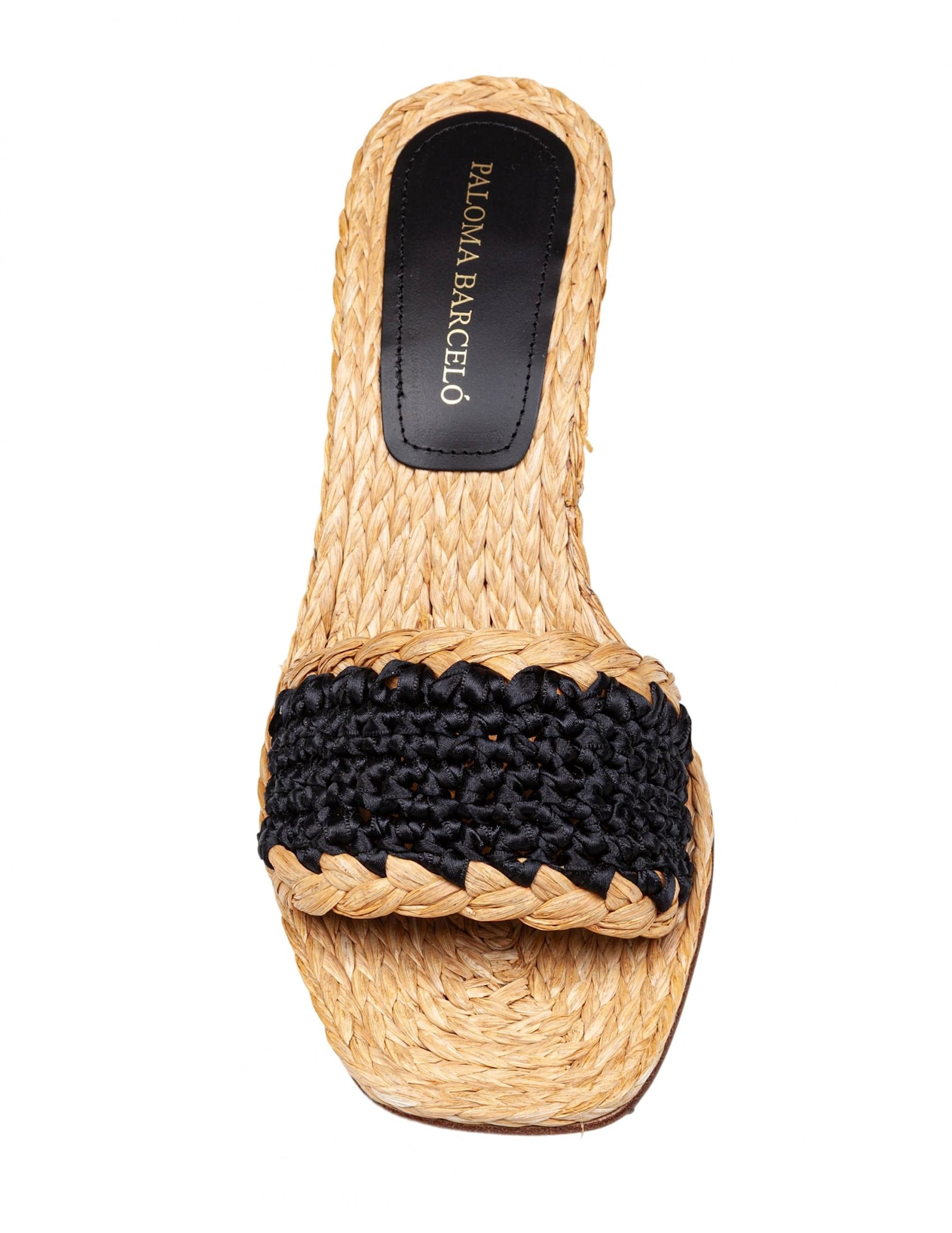 Paloma Barceló Paloma Uliana Raffia Sandal Natural And Black Color