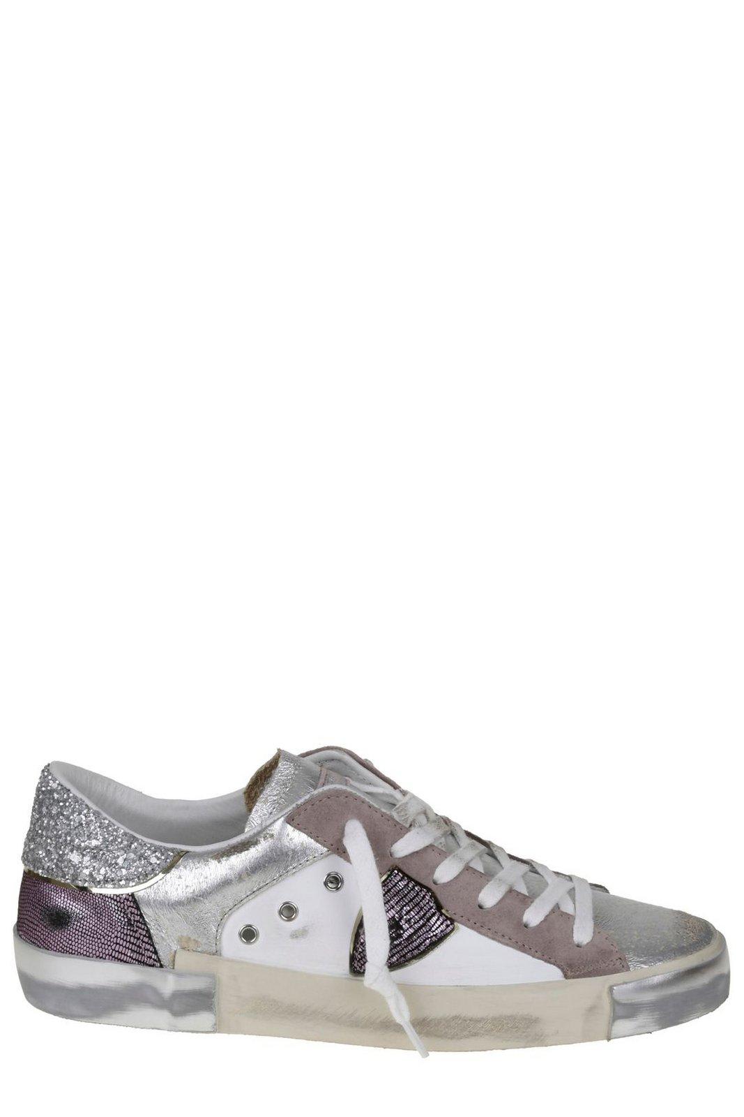 Glitter Embellished Lace-up Sneakers