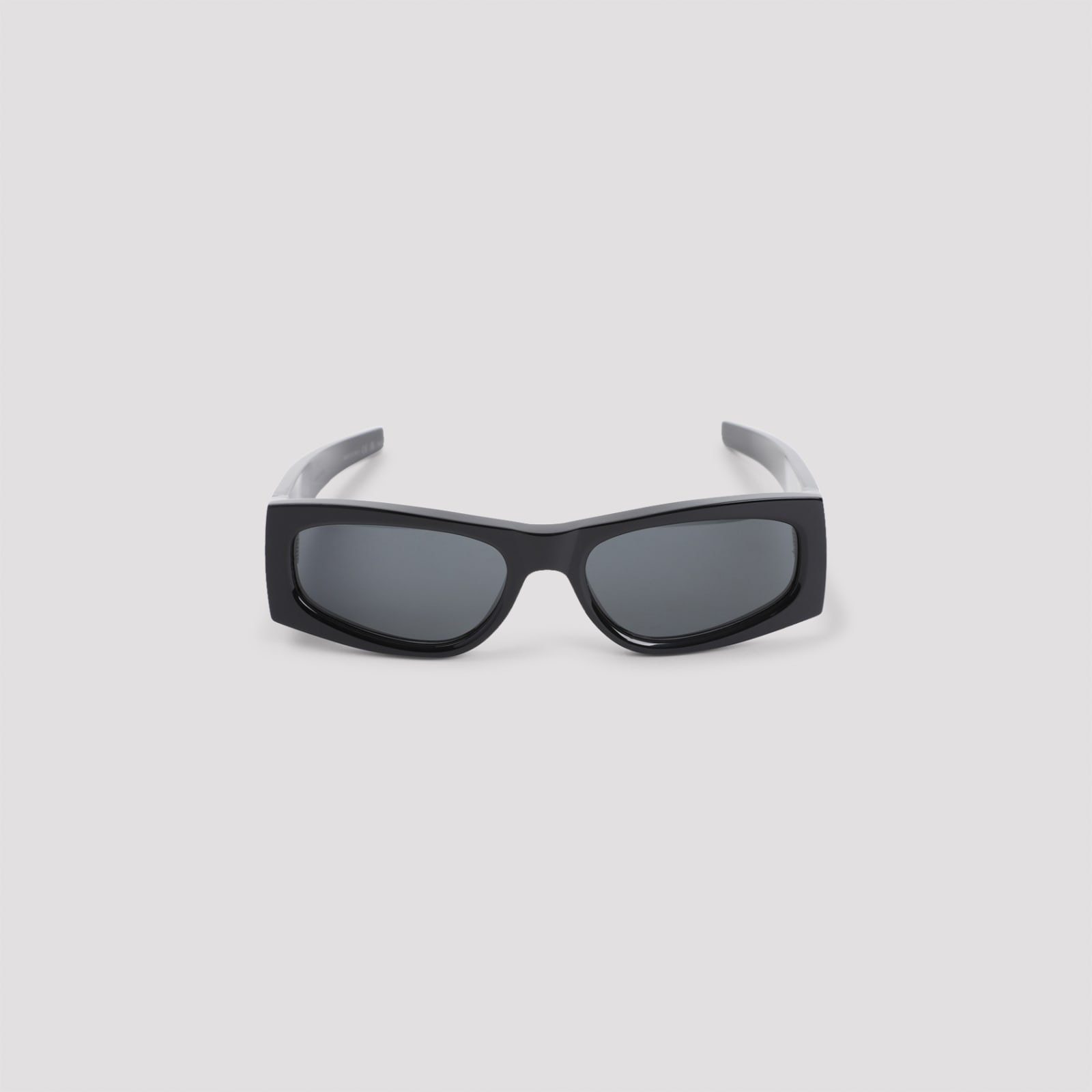 Saint Laurent Black Oval Shield Sunglasses In Black