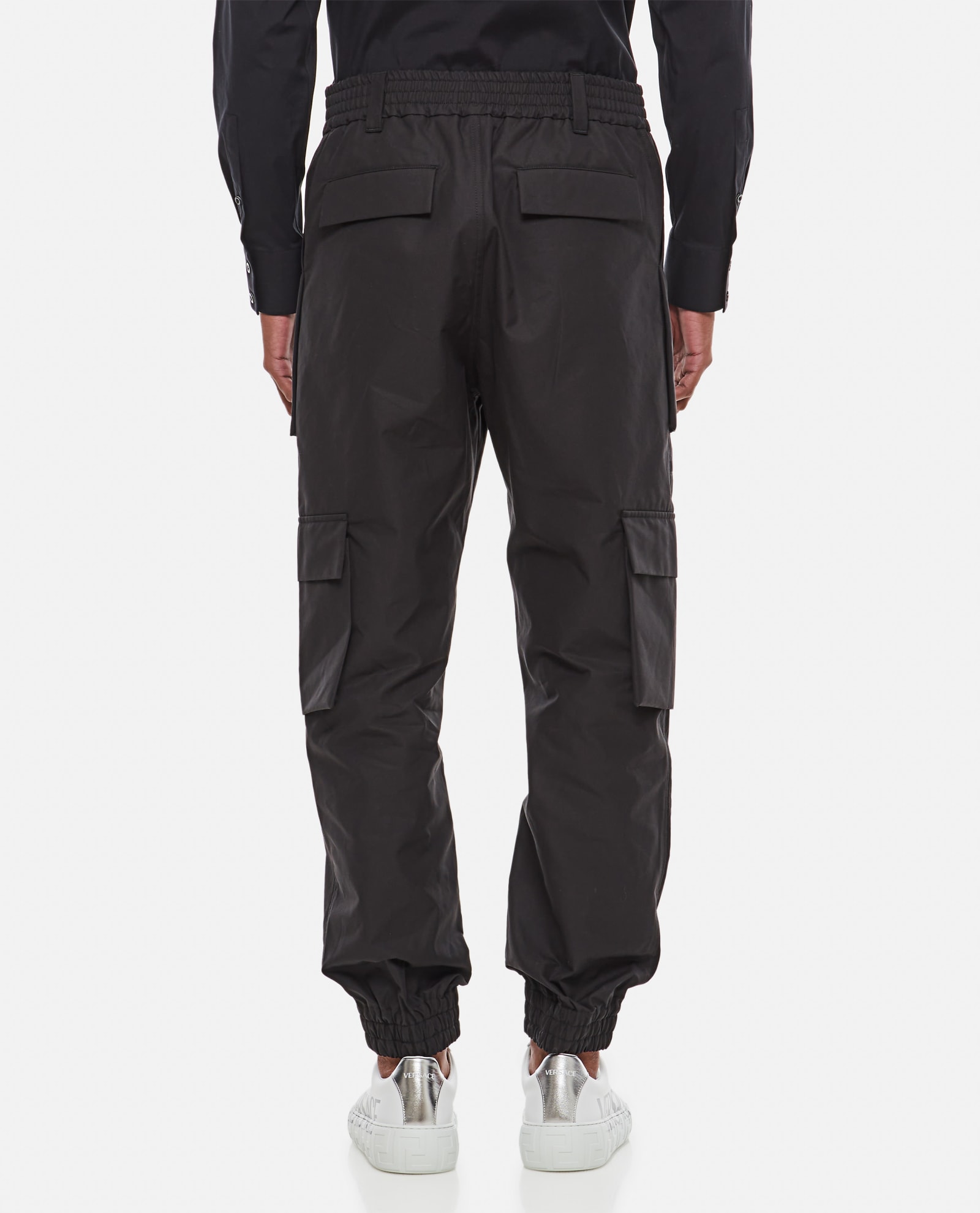 Alexander Mcqueen Cotton Cargo Trousers In Black