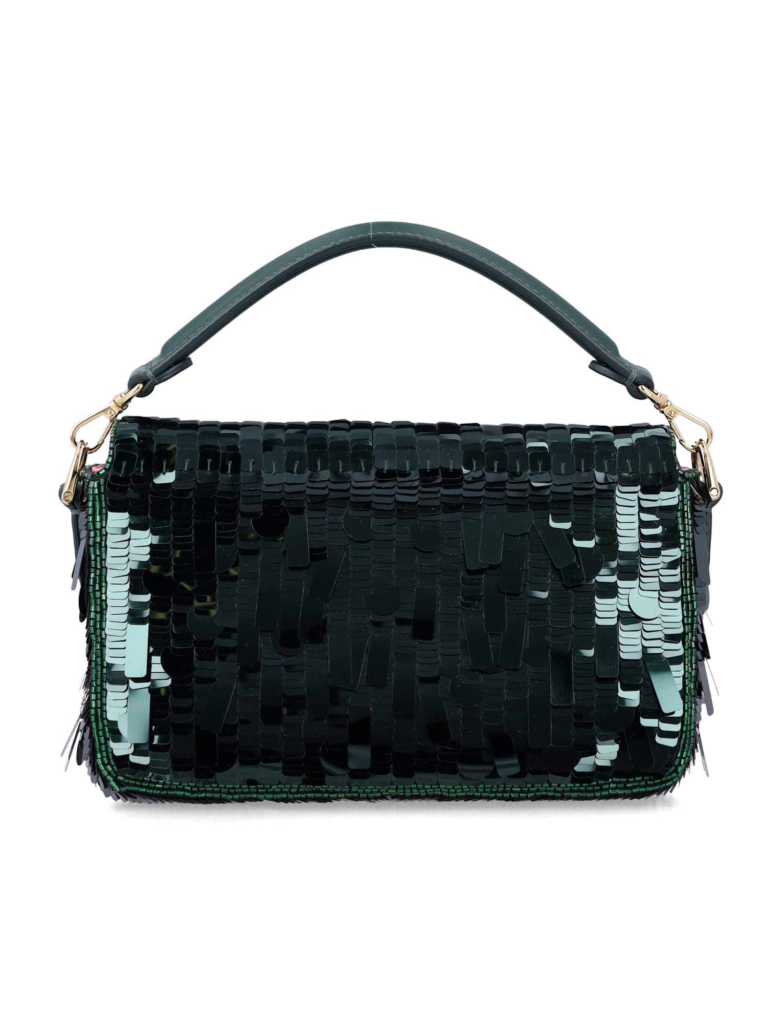Fendi Baguette® Mini Bag With Green Sequins In Green