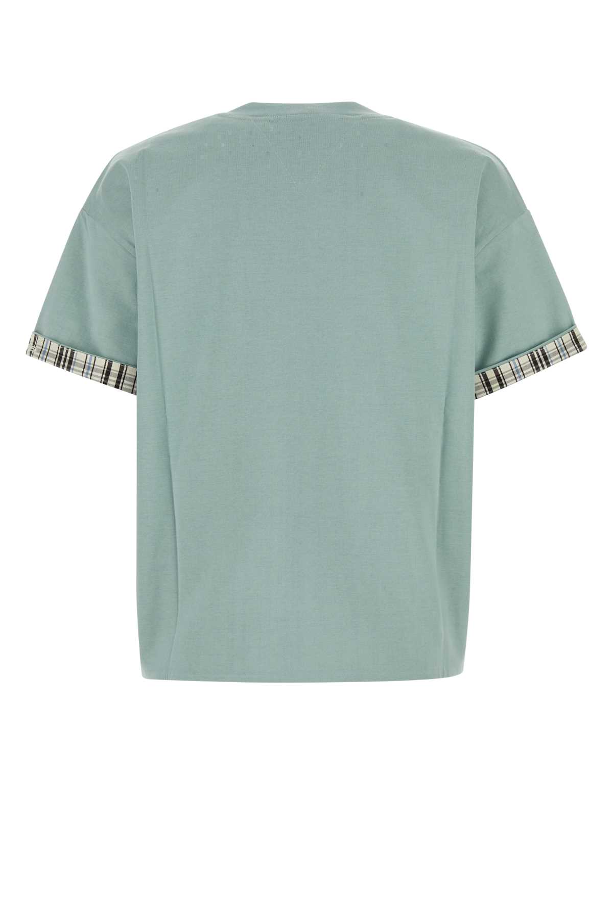 Shop Bottega Veneta Powder Blue Cotton T-shirt In Steelbluechalkfond