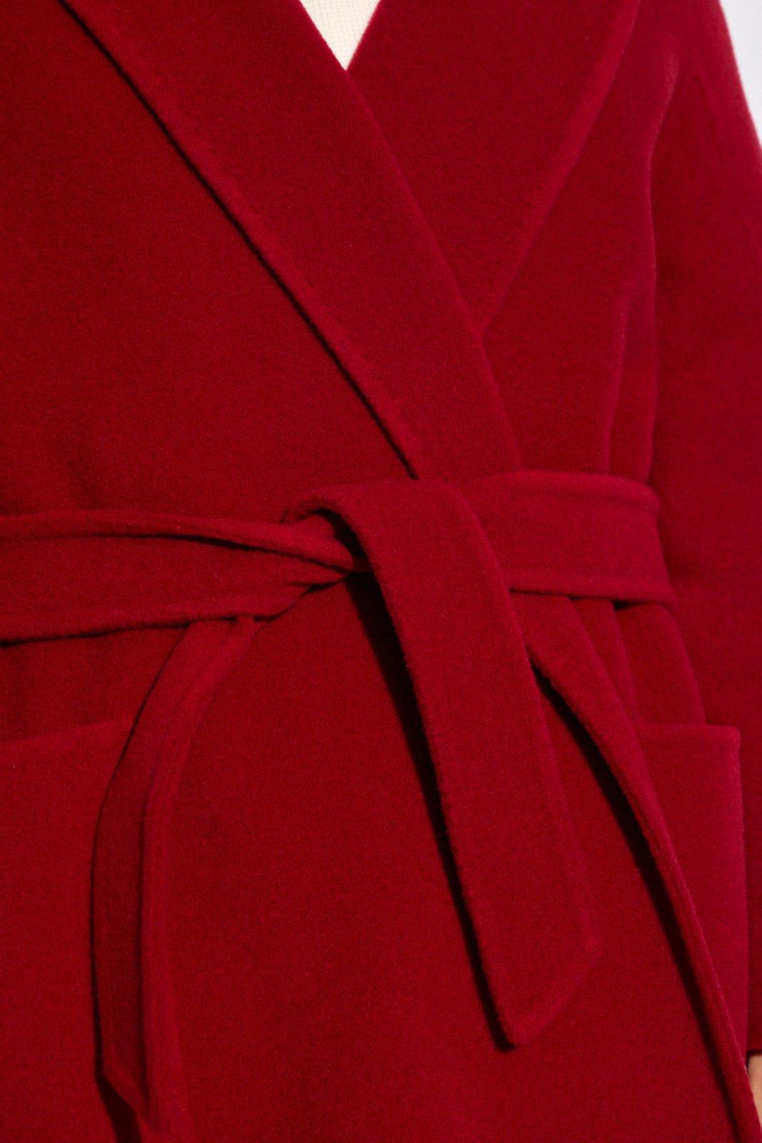 Shop Max Mara Ludmilla Belted Coat In Rosso Cina