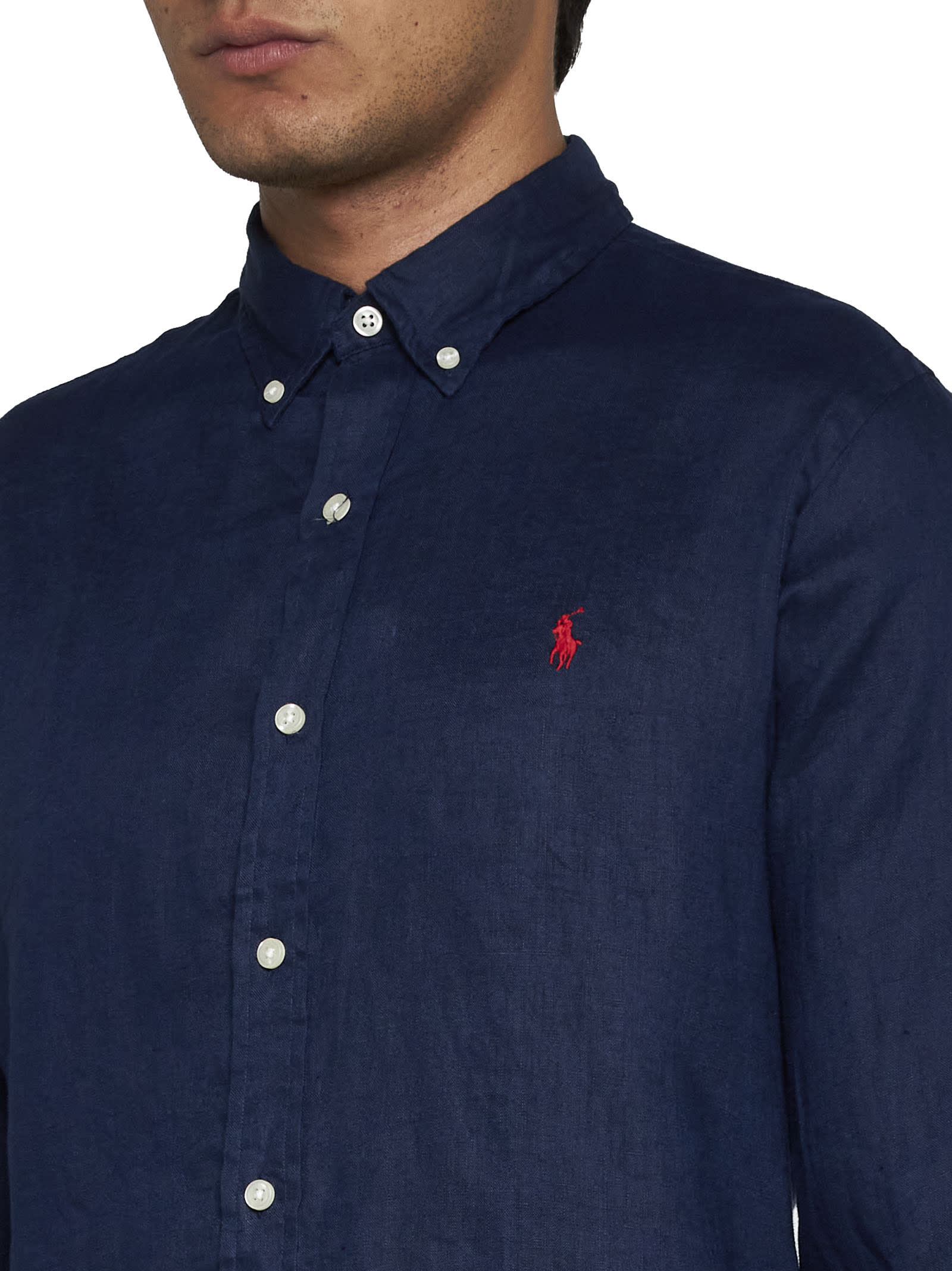 Shop Polo Ralph Lauren Shirt In Newport Navy