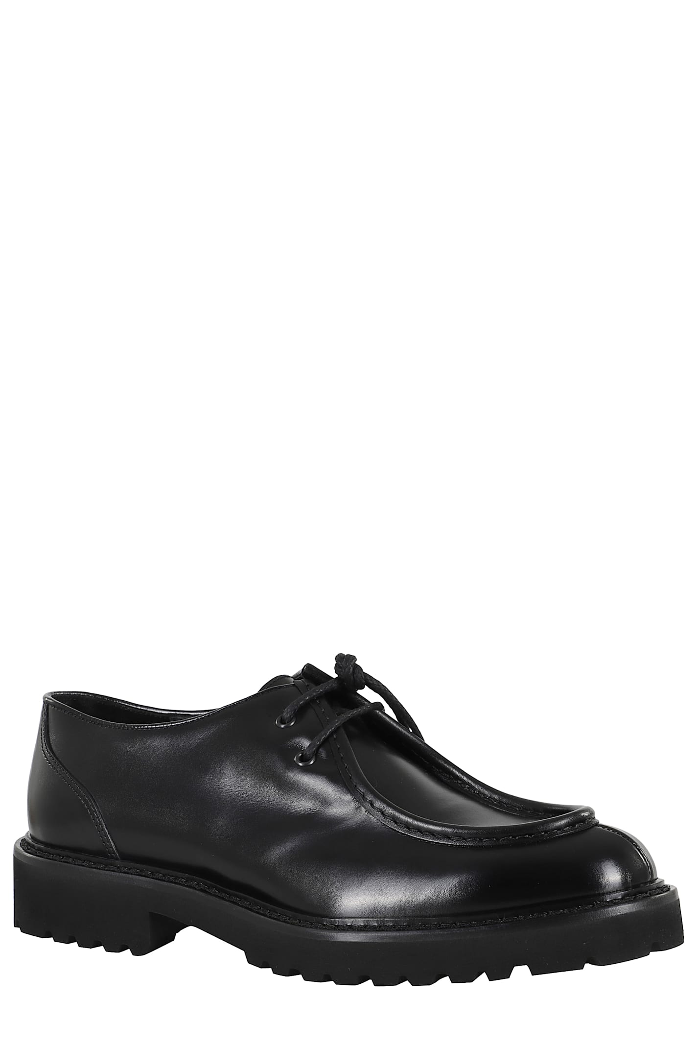 Doucal's Black Smooth Leather Derby Shoes With Lace-up Closure In Black