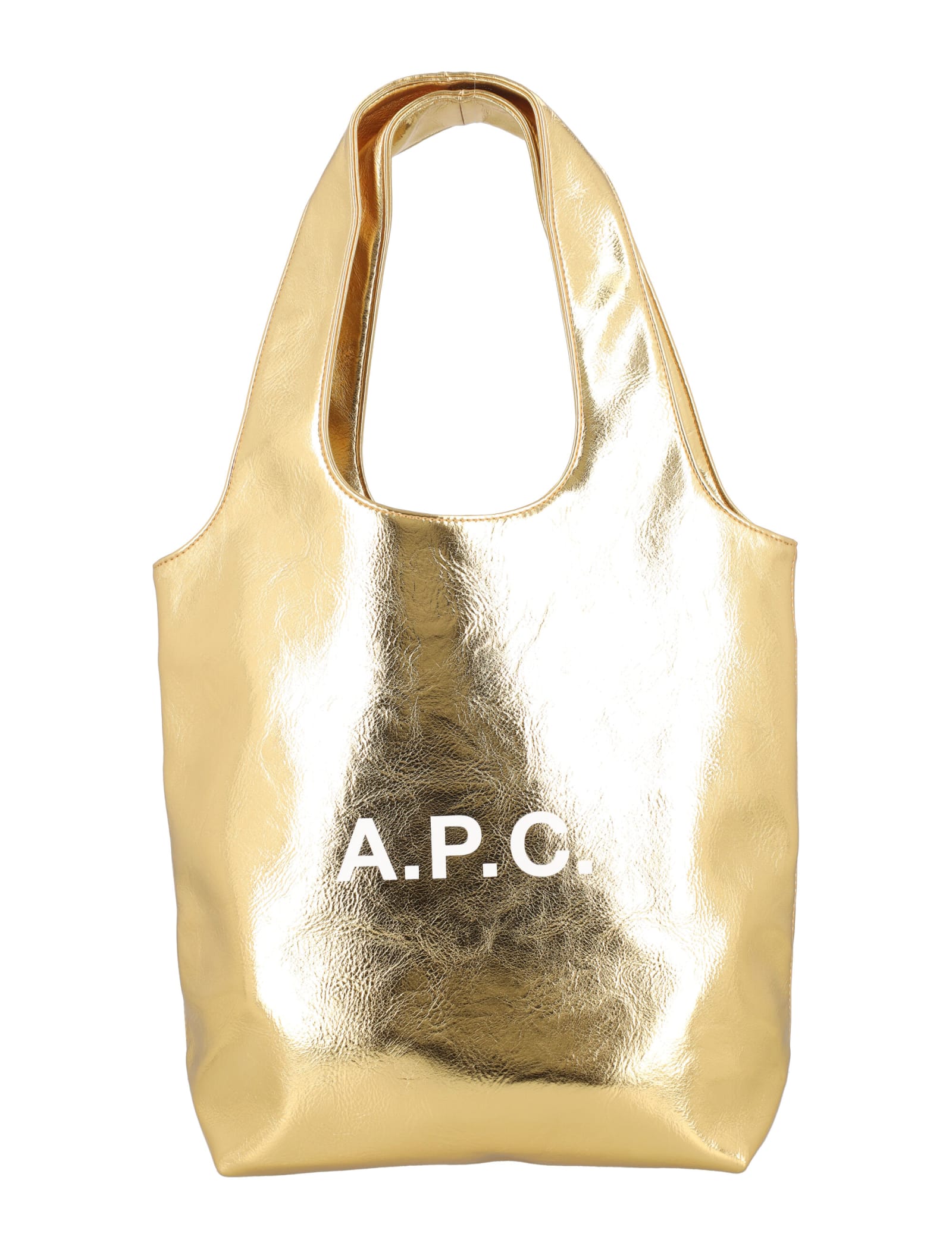 Shop Apc Ninon Small Tote Bag In Gold
