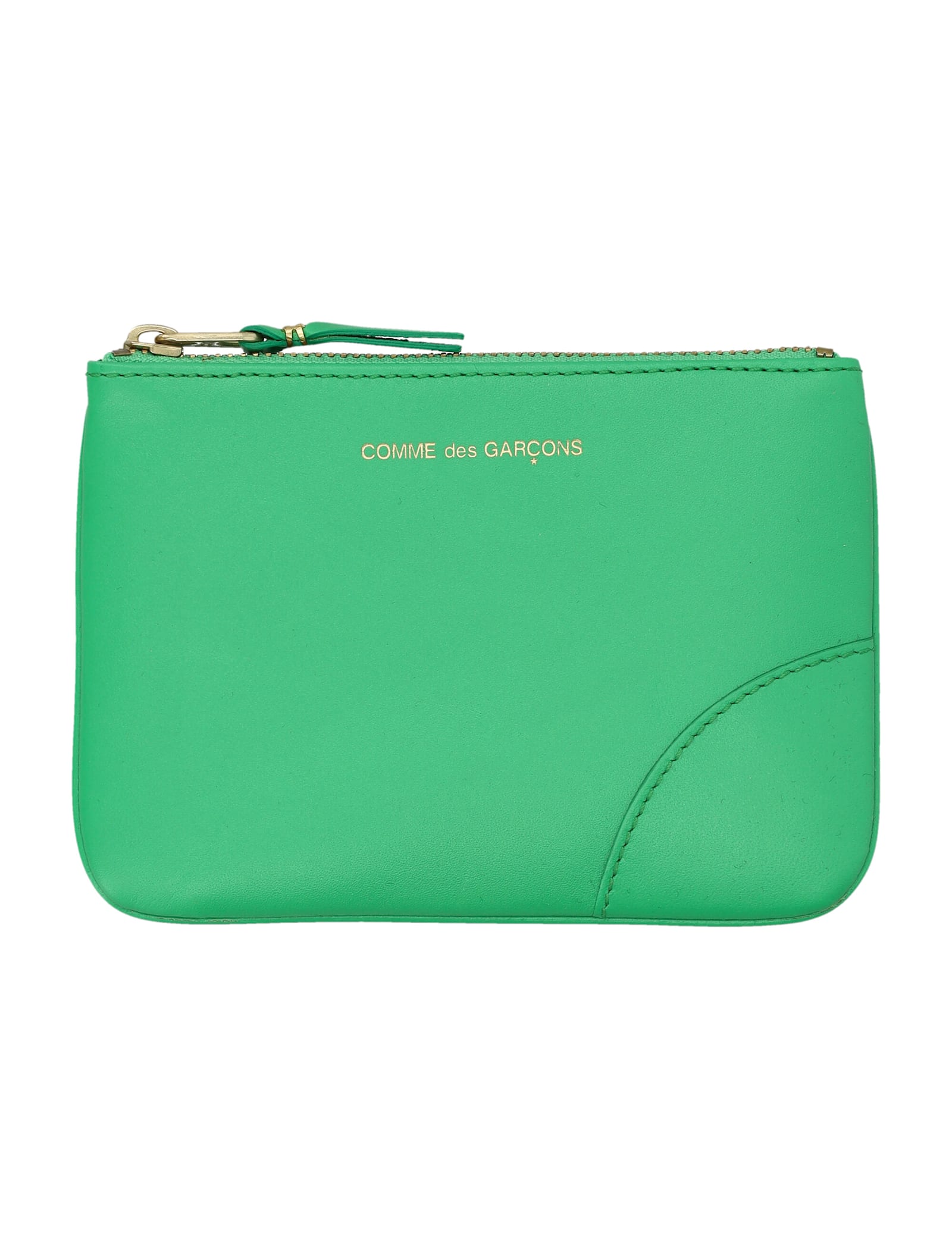 Comme Des Garçons Wallet Small Leather Zip Pouch In Purple
