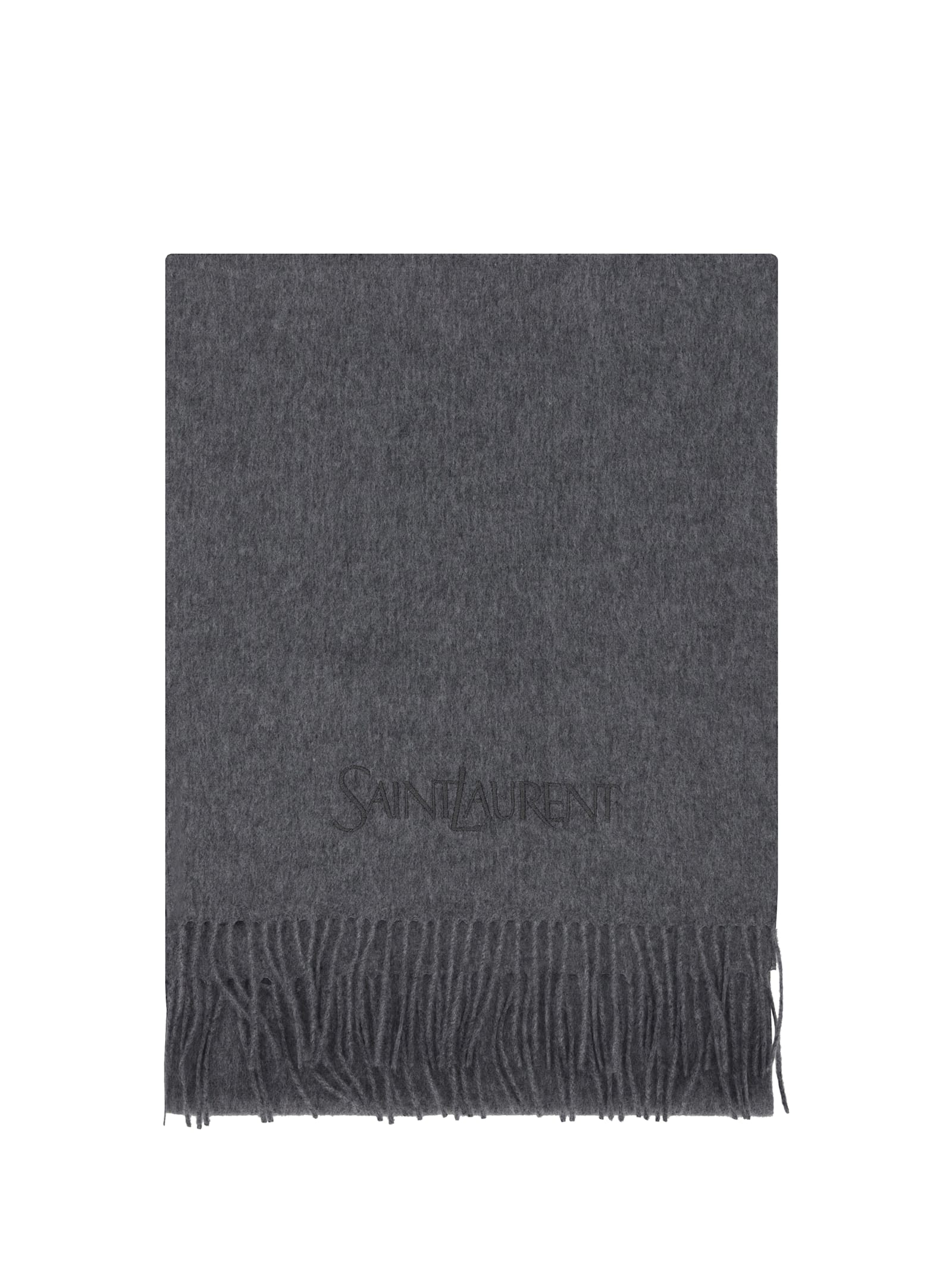 Shop Saint Laurent Scarf In Graphite