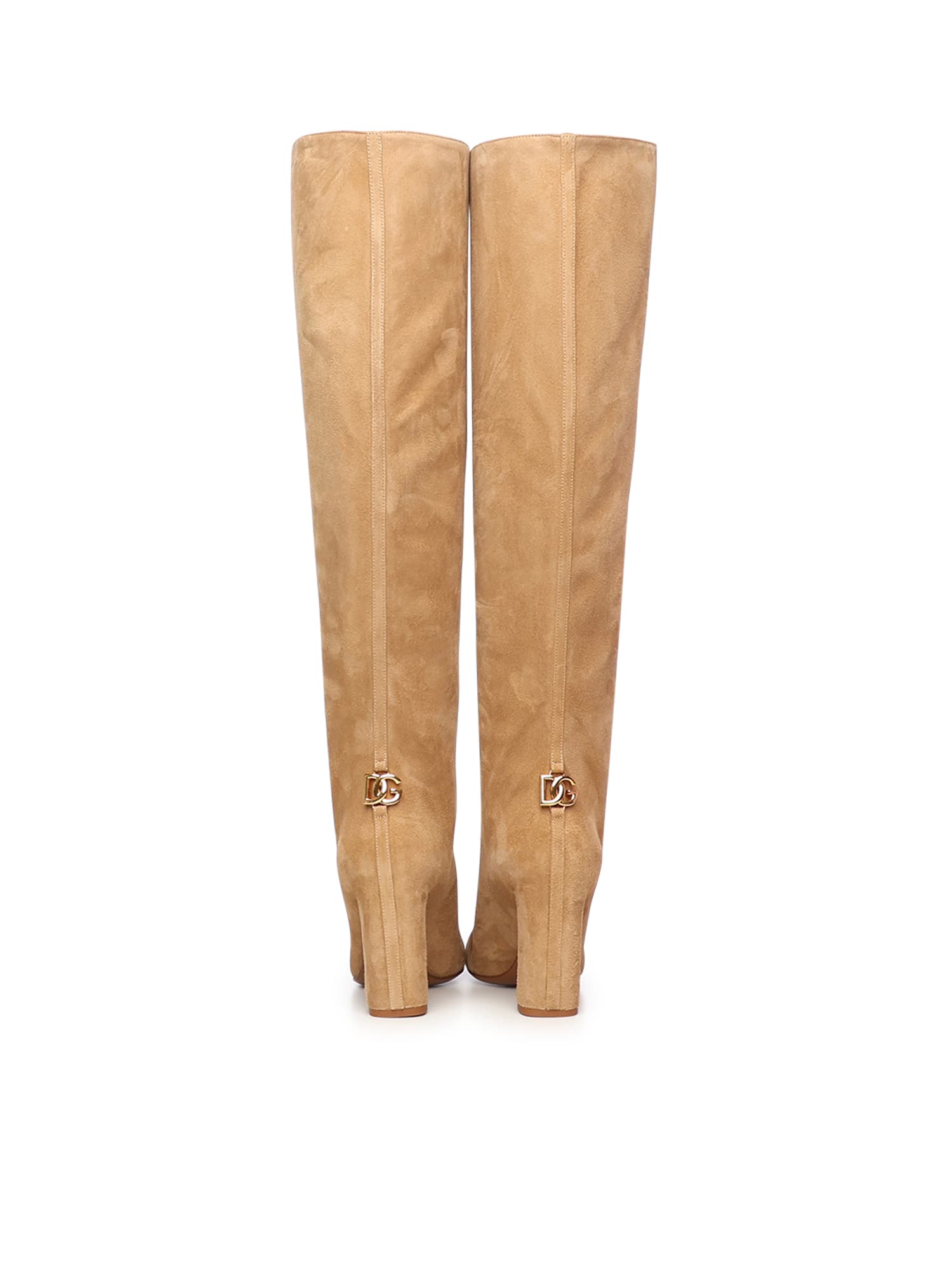 Dolce & Gabbana Suede Boot In Nude