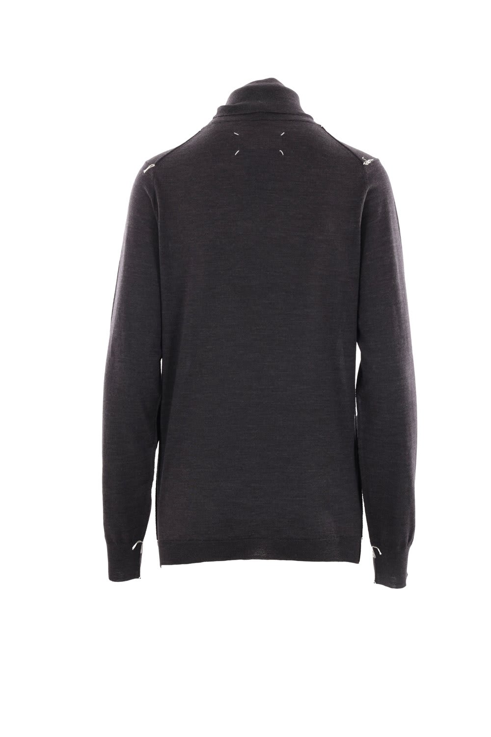 Shop Maison Margiela Roll-neck Four-stitch Knitted Jumper