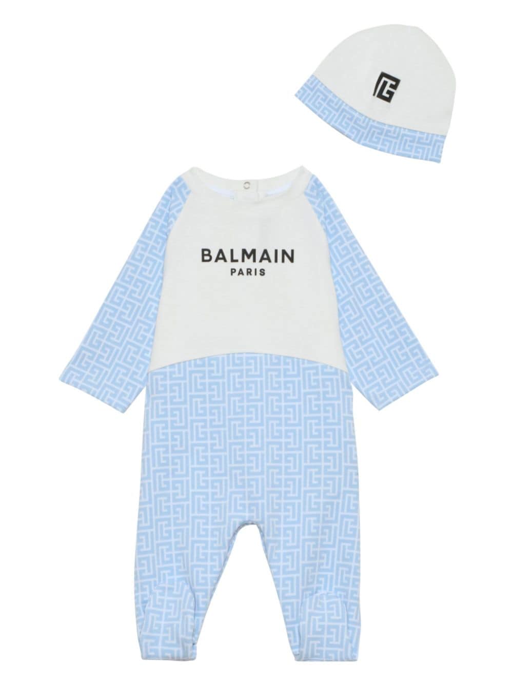 Shop Balmain Set Tutina Con Logo In White