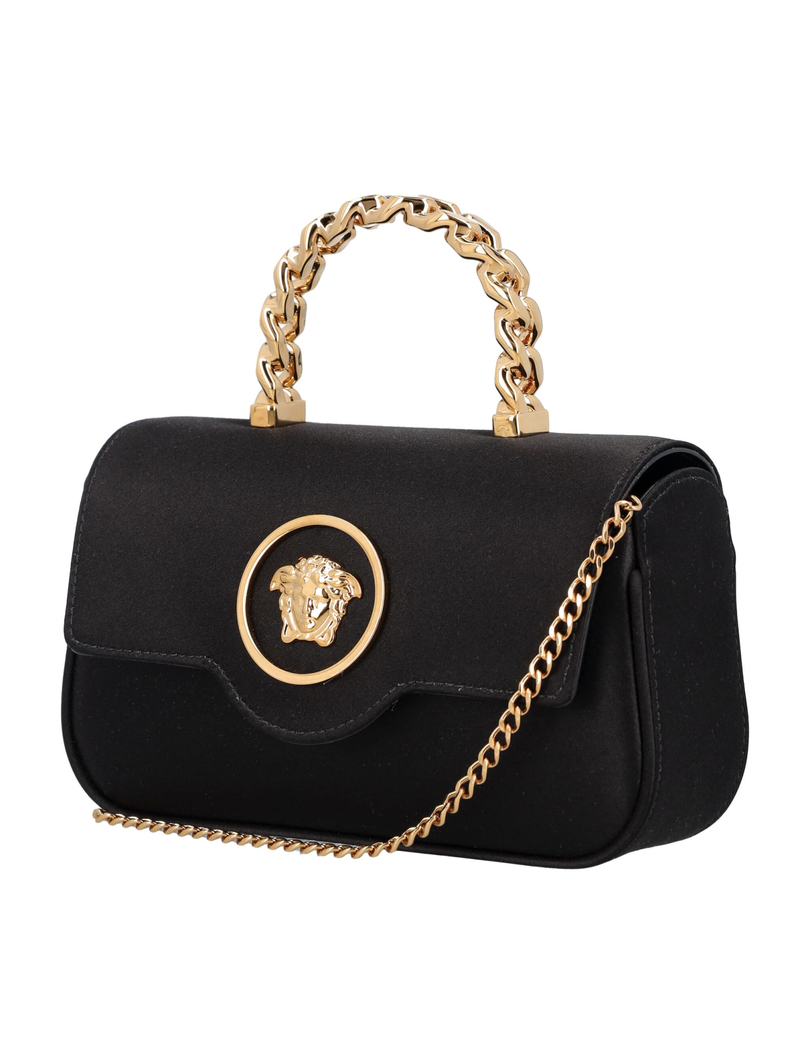 Shop Versace Horizontal Mini Top Handle In Black