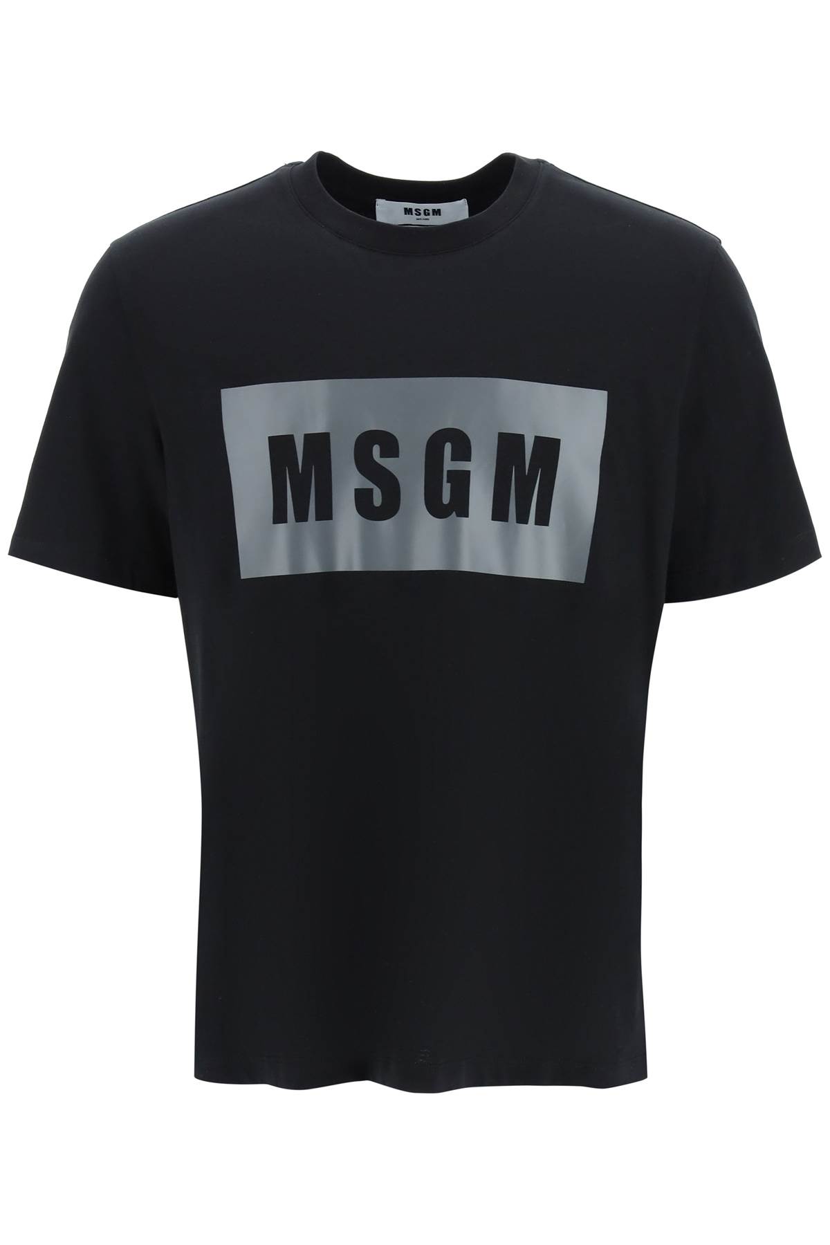 Msgm Logo Box T-shirt In Black