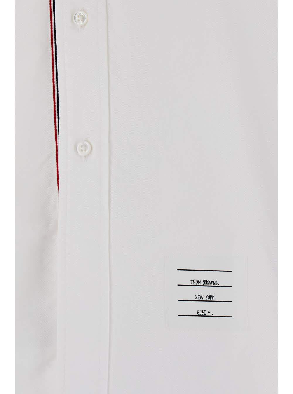 Thom Browne Long-sleeve Cotton Shirt With Subtle Piping Details In White