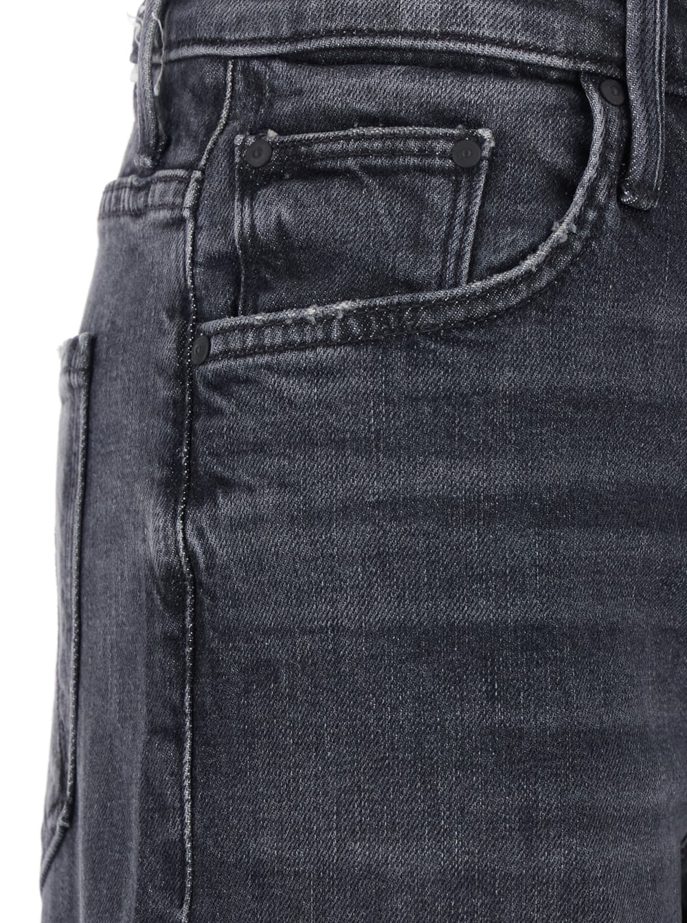 Mother Smoothie Sneak Denim Pants In Black