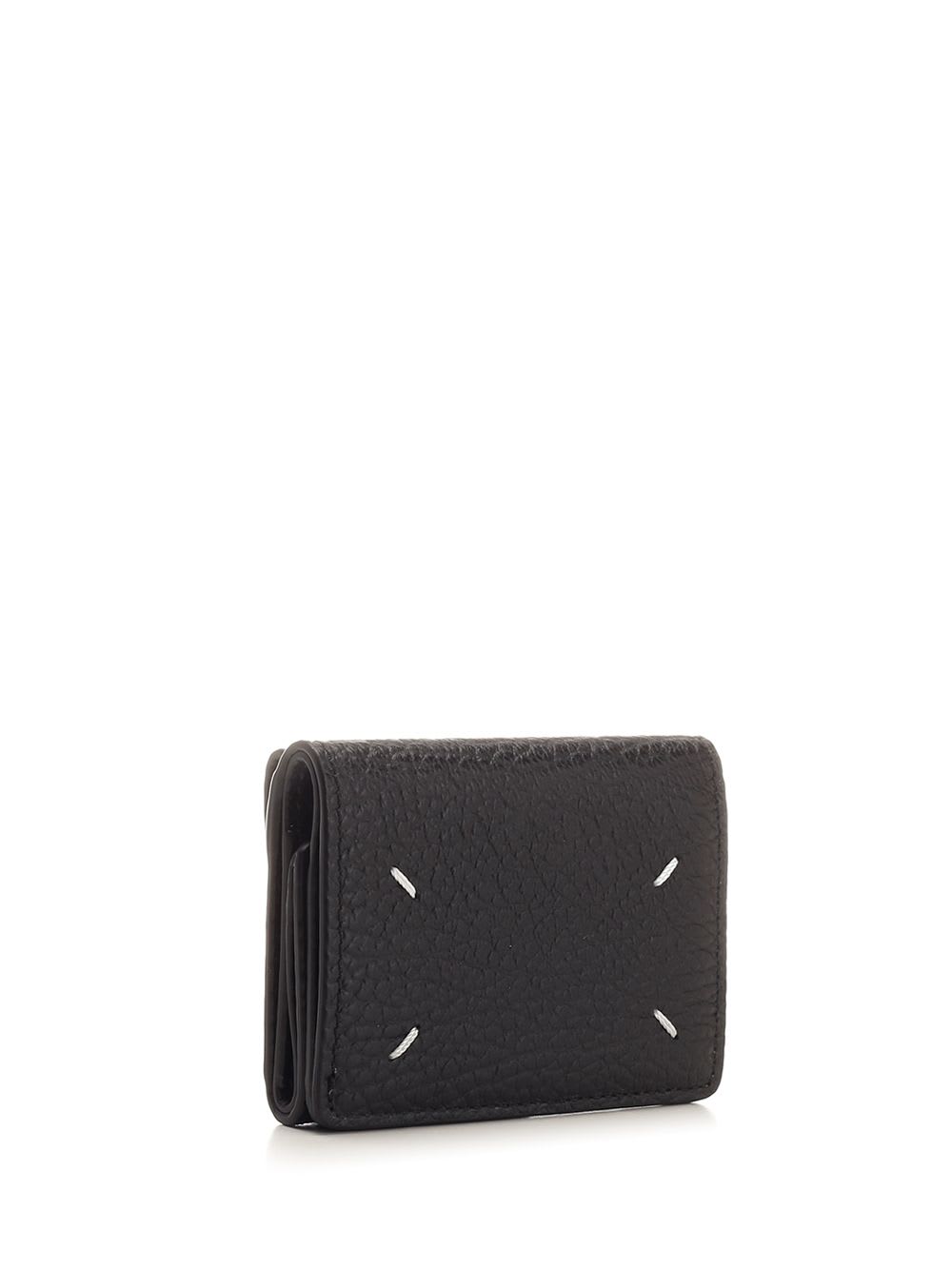 Shop Maison Margiela Four Stitches Compact Wallet In Black