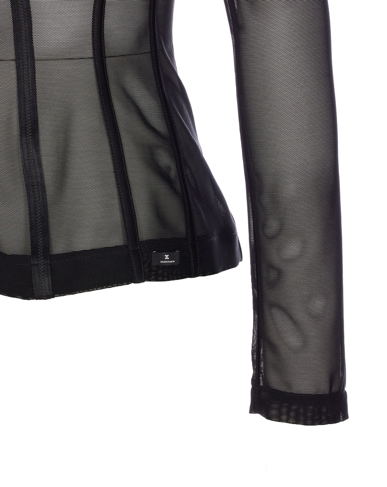 Elisabetta Franchi Collar Tailored Transparent Jacket In Black