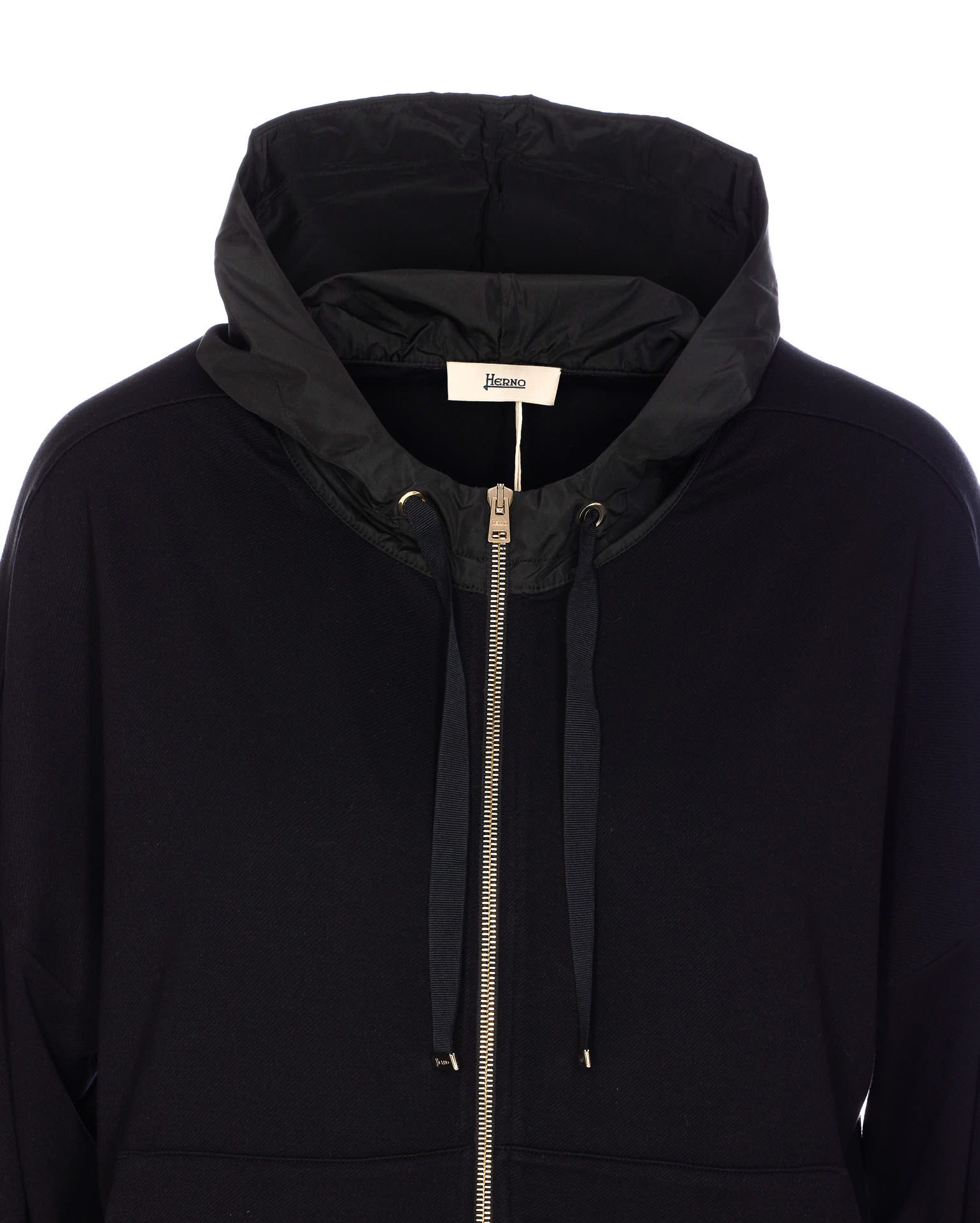 Herno Zip Sweatshirt Drawstring Hood