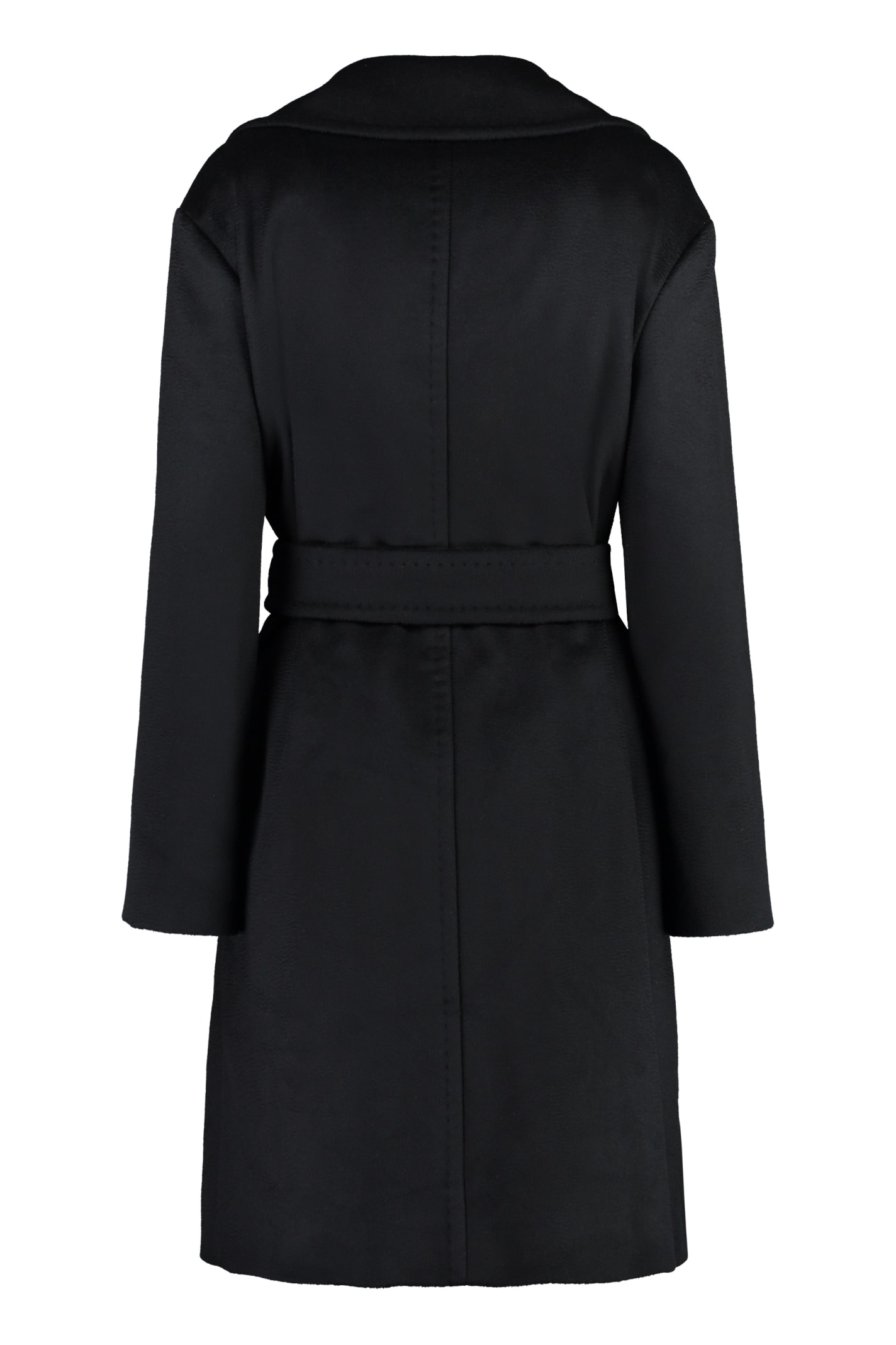 Shop Max Mara Tigre Virgin Wool Coat In Black