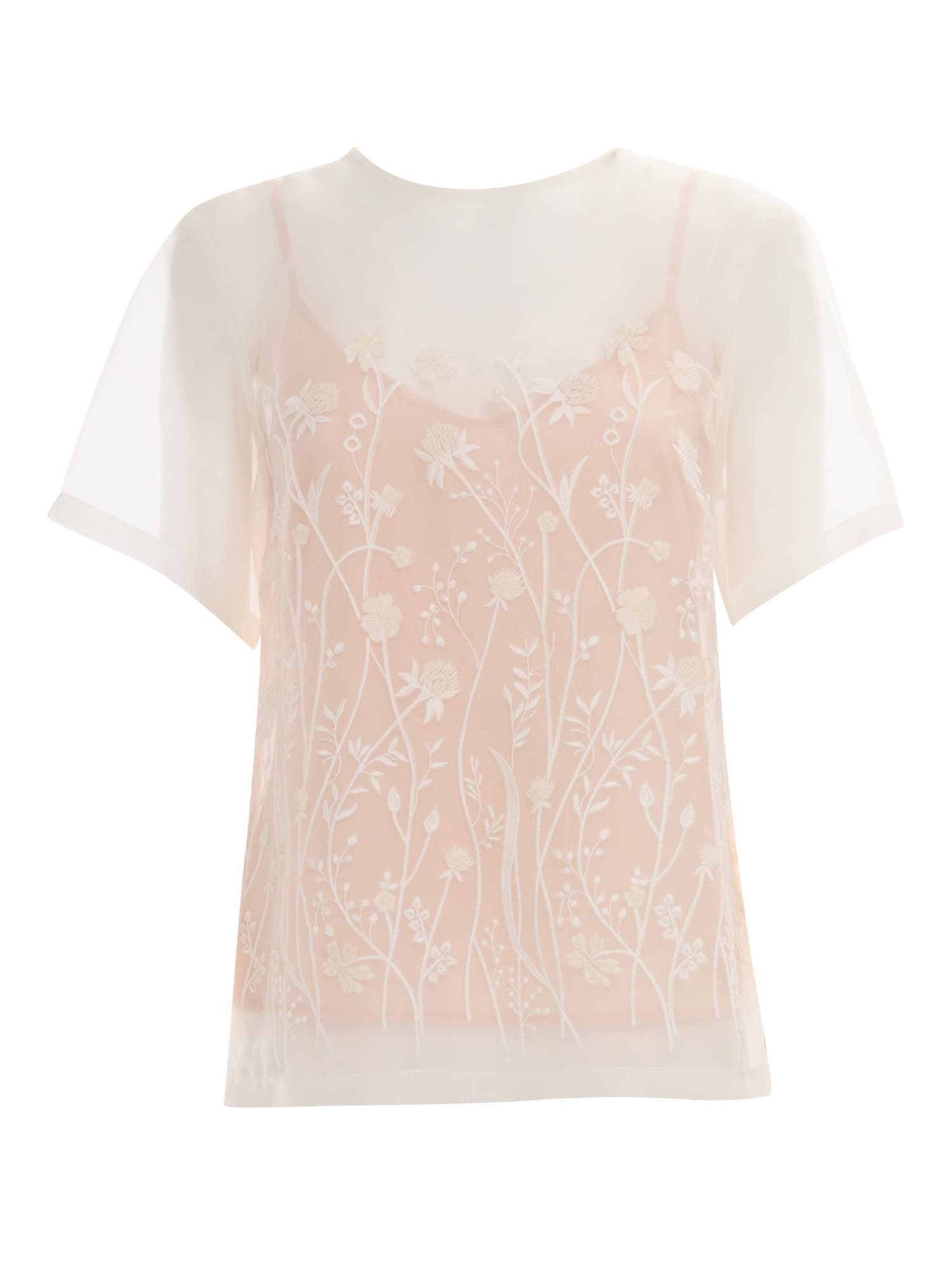 P.a.r.o.s.h Blusa Sovrapposta Beige In White
