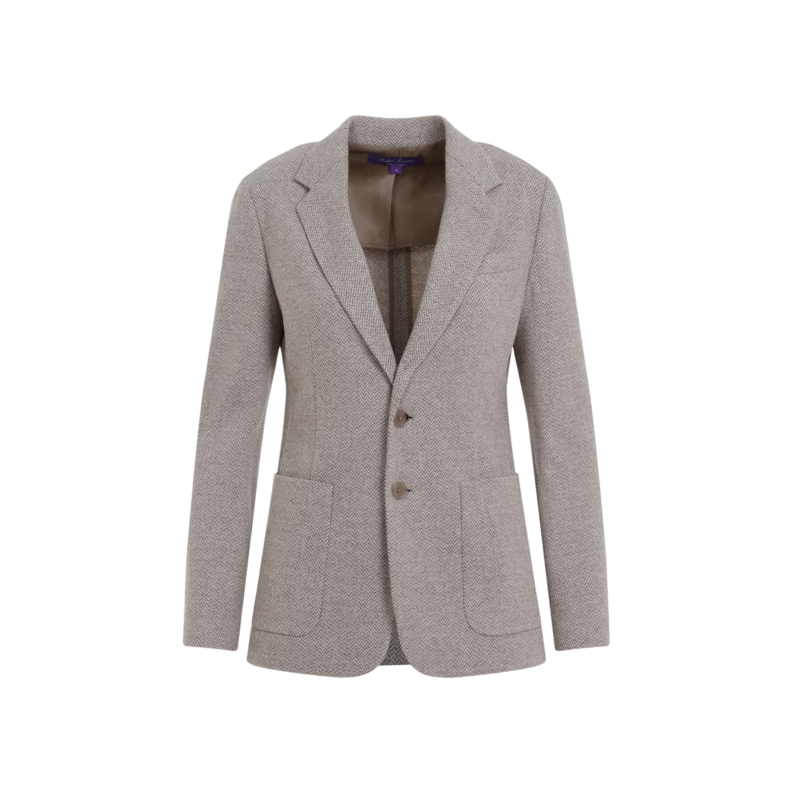 Shop Ralph Lauren Herringbone Hailey Jacket In Taupe Melange