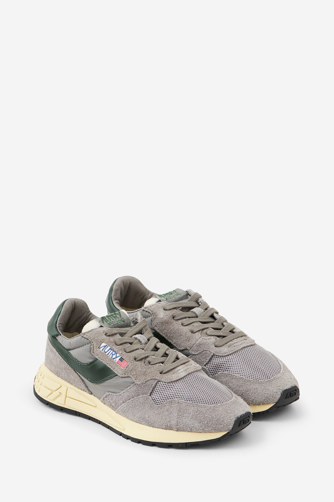 Autry Low-top Sneakers With Mesh Panels And Suede Overlays In Gray