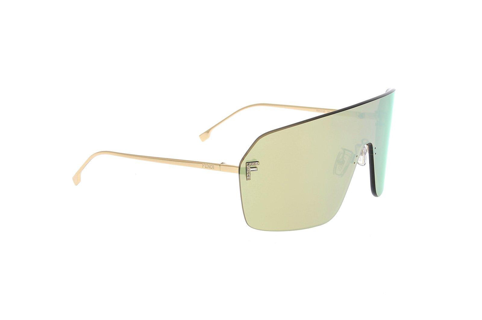 Shop Fendi Oversized Frame Sunglasses In 30l - Yellow