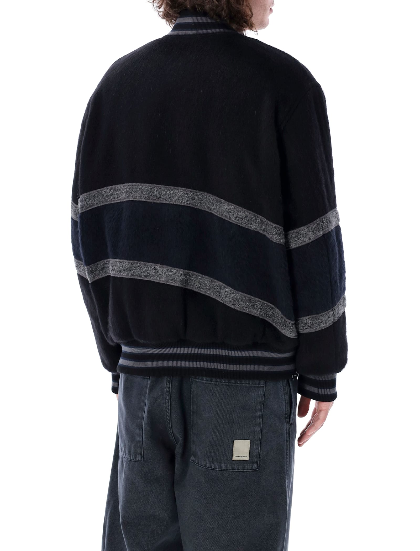 Shop Emporio Armani Wool Blouson In Black