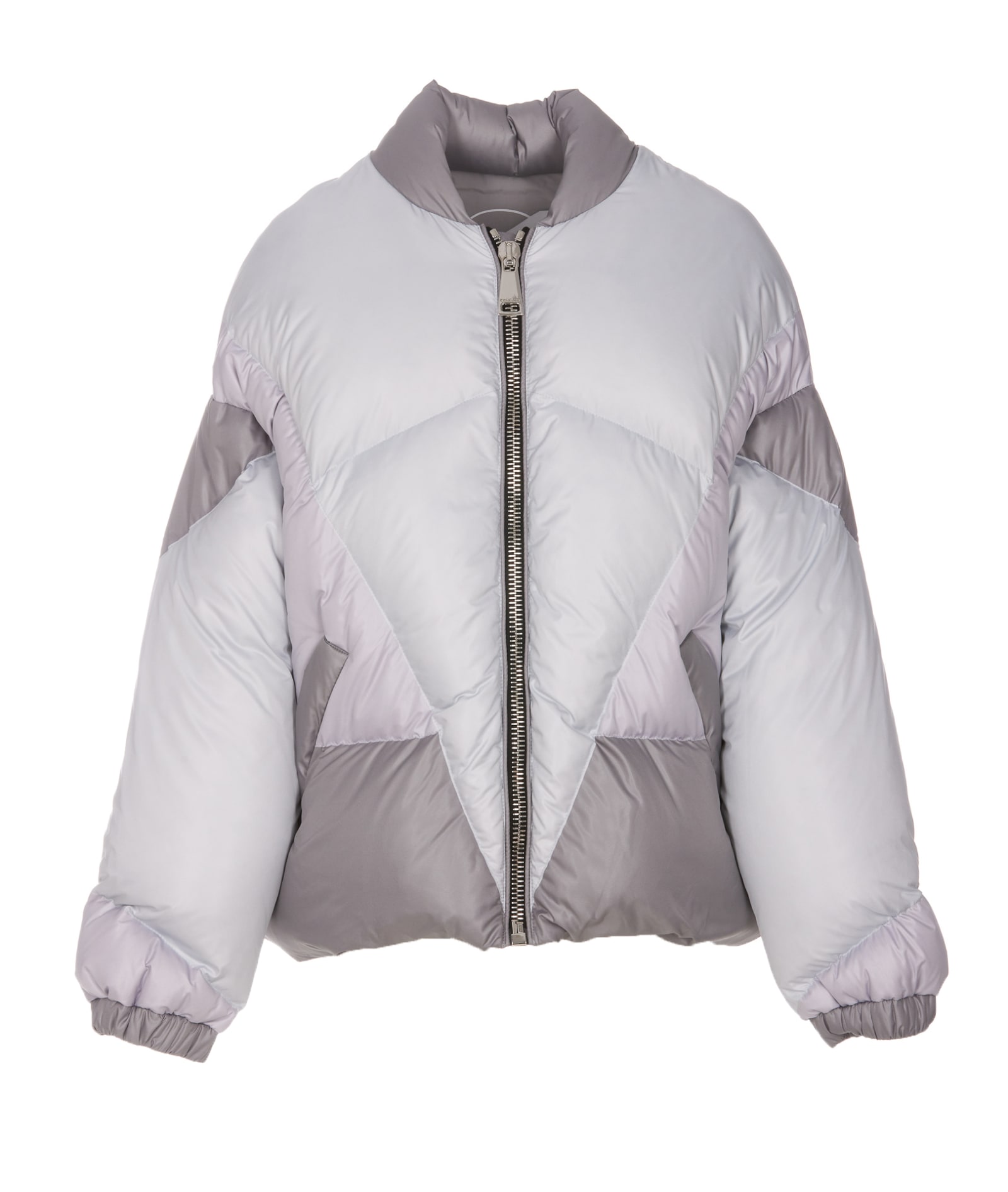 Khrisjoy Silver Puff Khris Heart Quilted Jacket In Grey