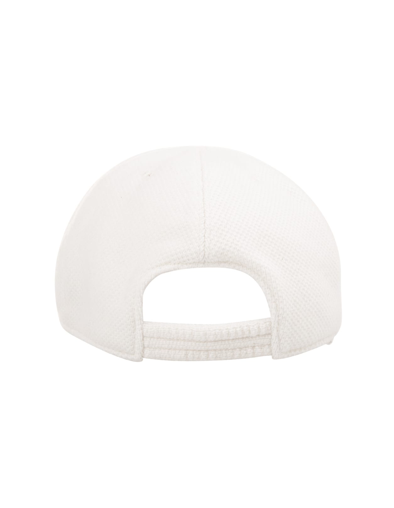 Shop Kiton White Cashmere Baseball Hat With Logo