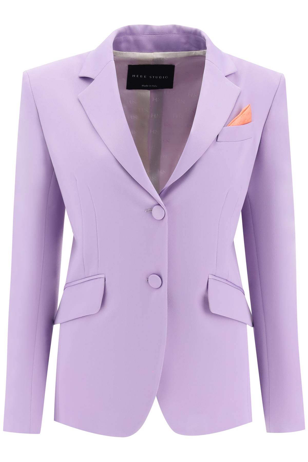 Shop Hebe Studio Goldie Satin Blazer In Liliac (purple)