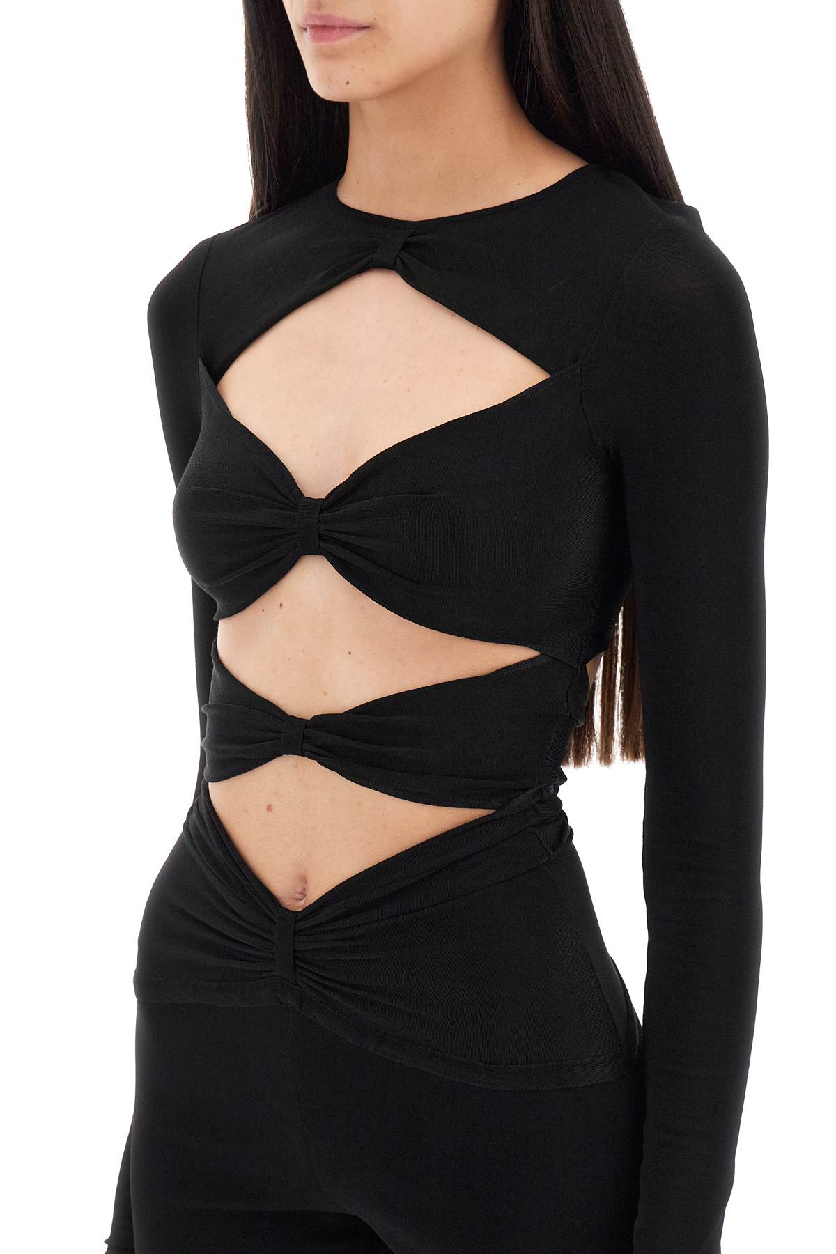 Shop Roberto Cavalli Long-sleeved Jumpsuit With Cut-outs In Black (black)