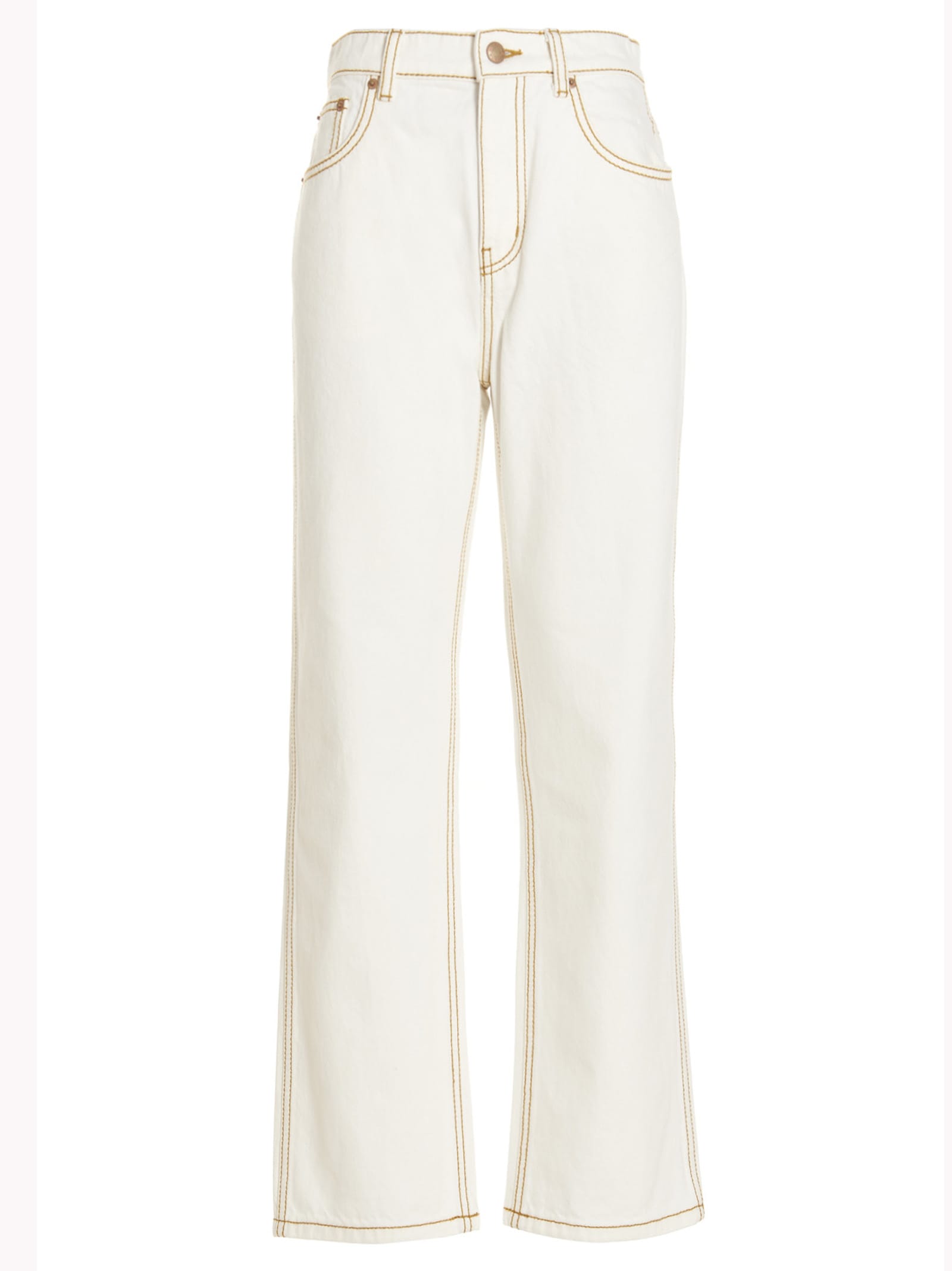 Tory Burch Logo Embroidery Jeans