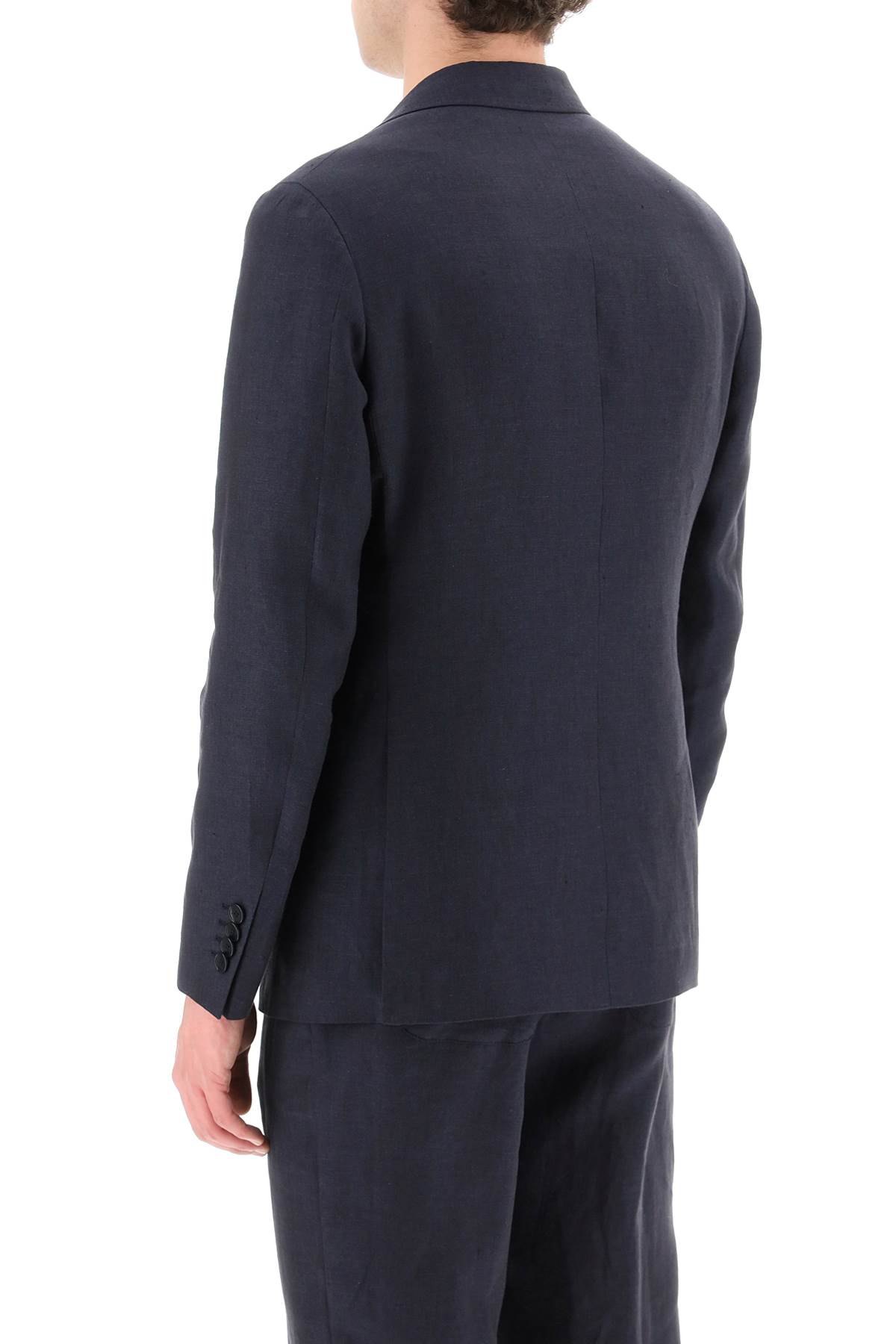 Etro Navy Blue Double Breasted Blazer In Blu
